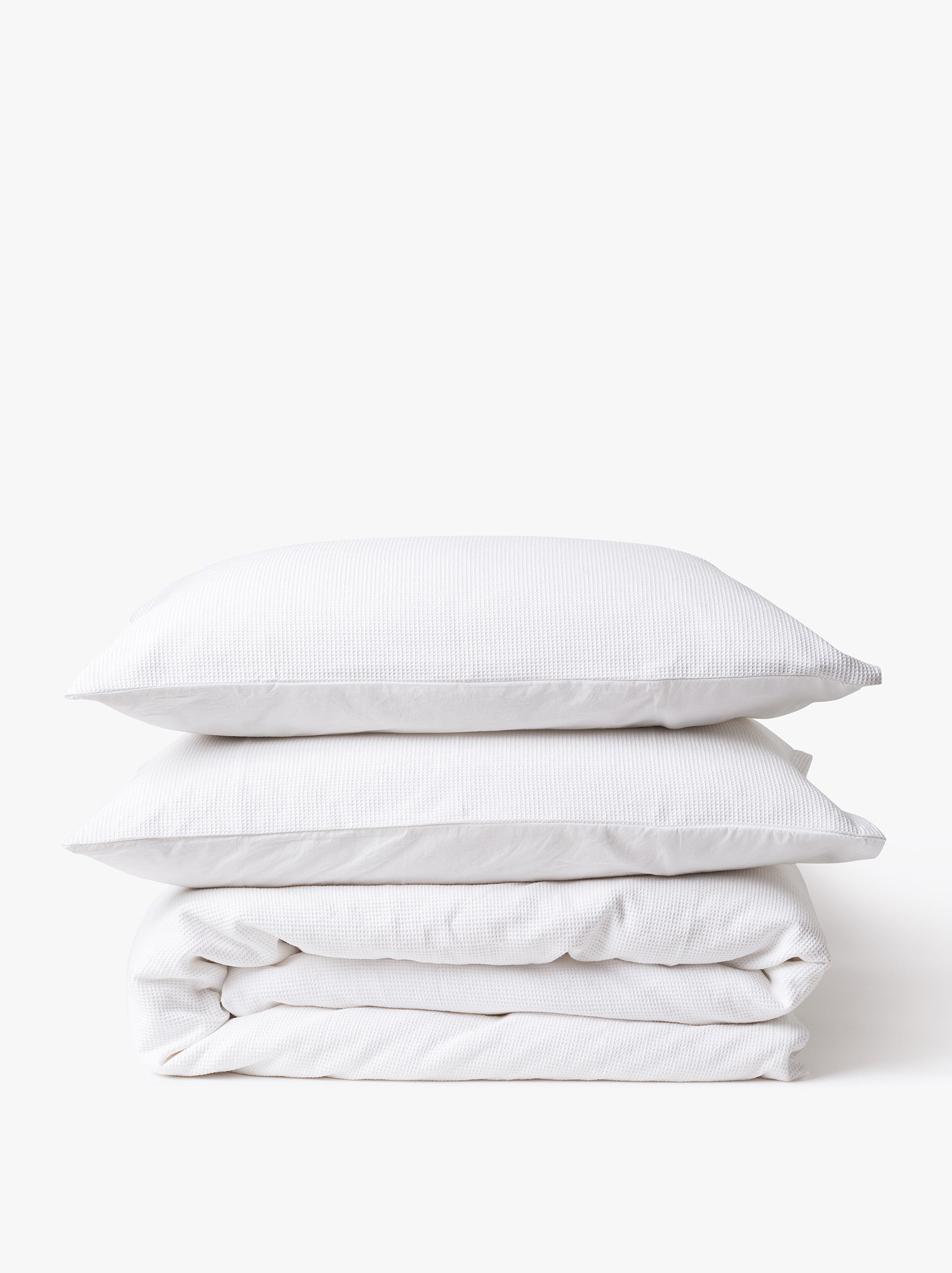 Mini Waffle Organic Cotton Duvet Cover White / King Single/Double