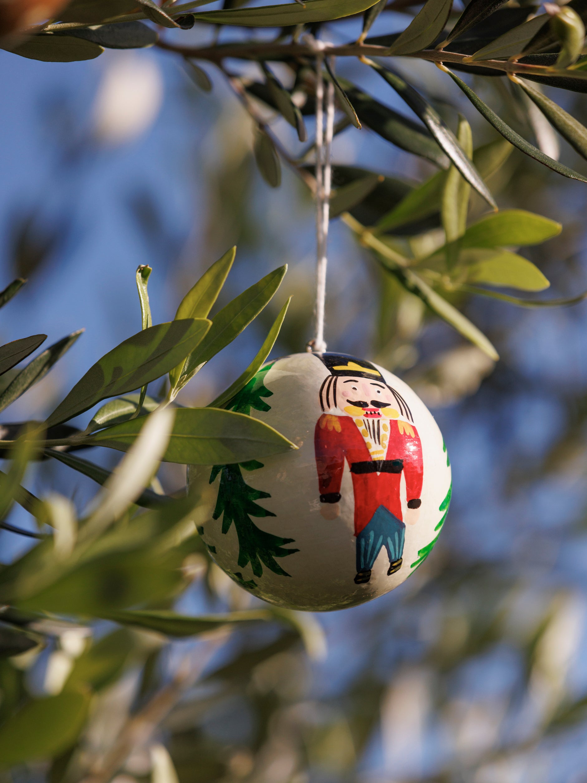 Hand-Painted Baubles S/4 Cream/Gold / One Size