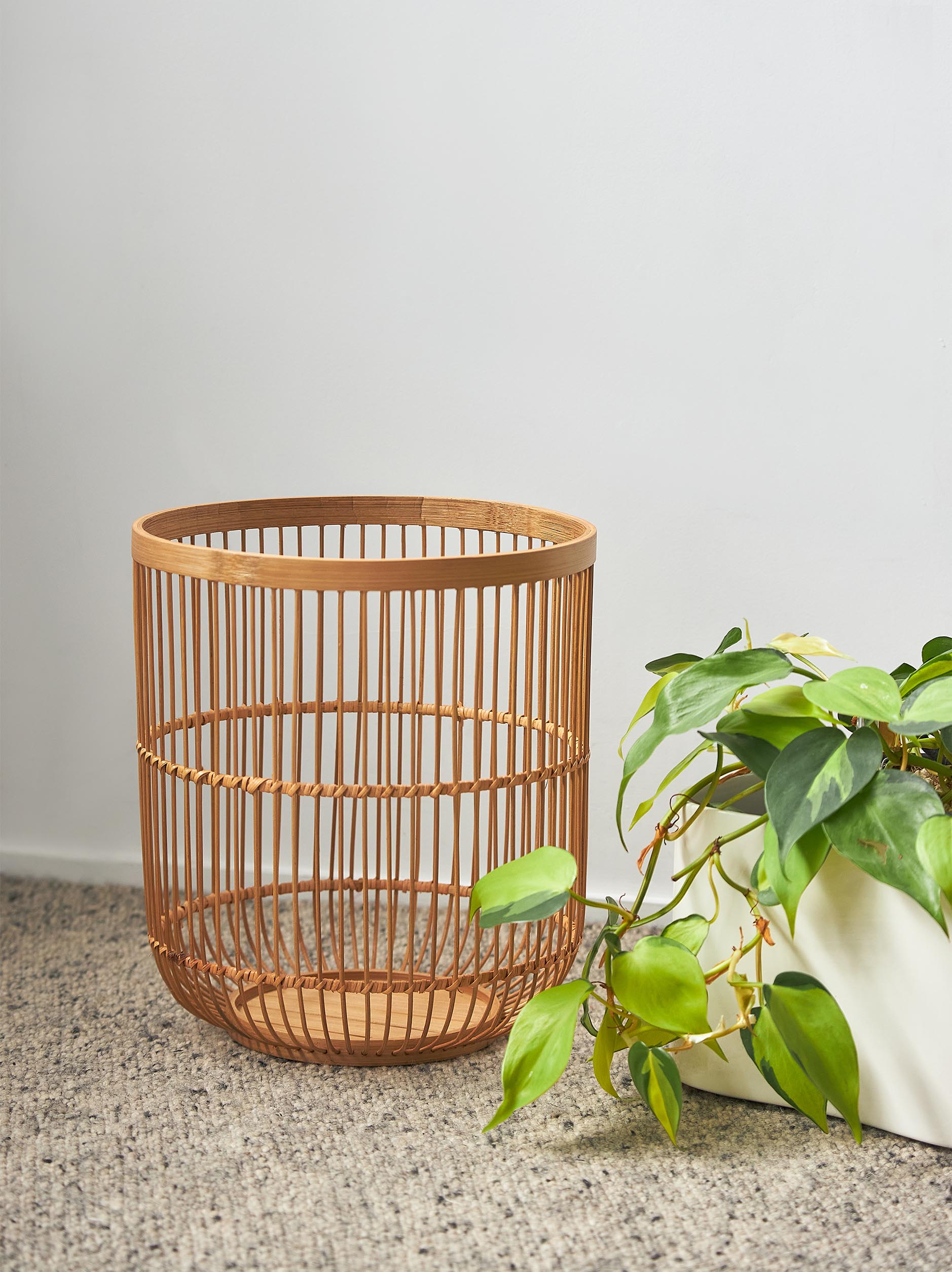 Rakei Bamboo Bin Natural / 26.5cmdiax30cmh