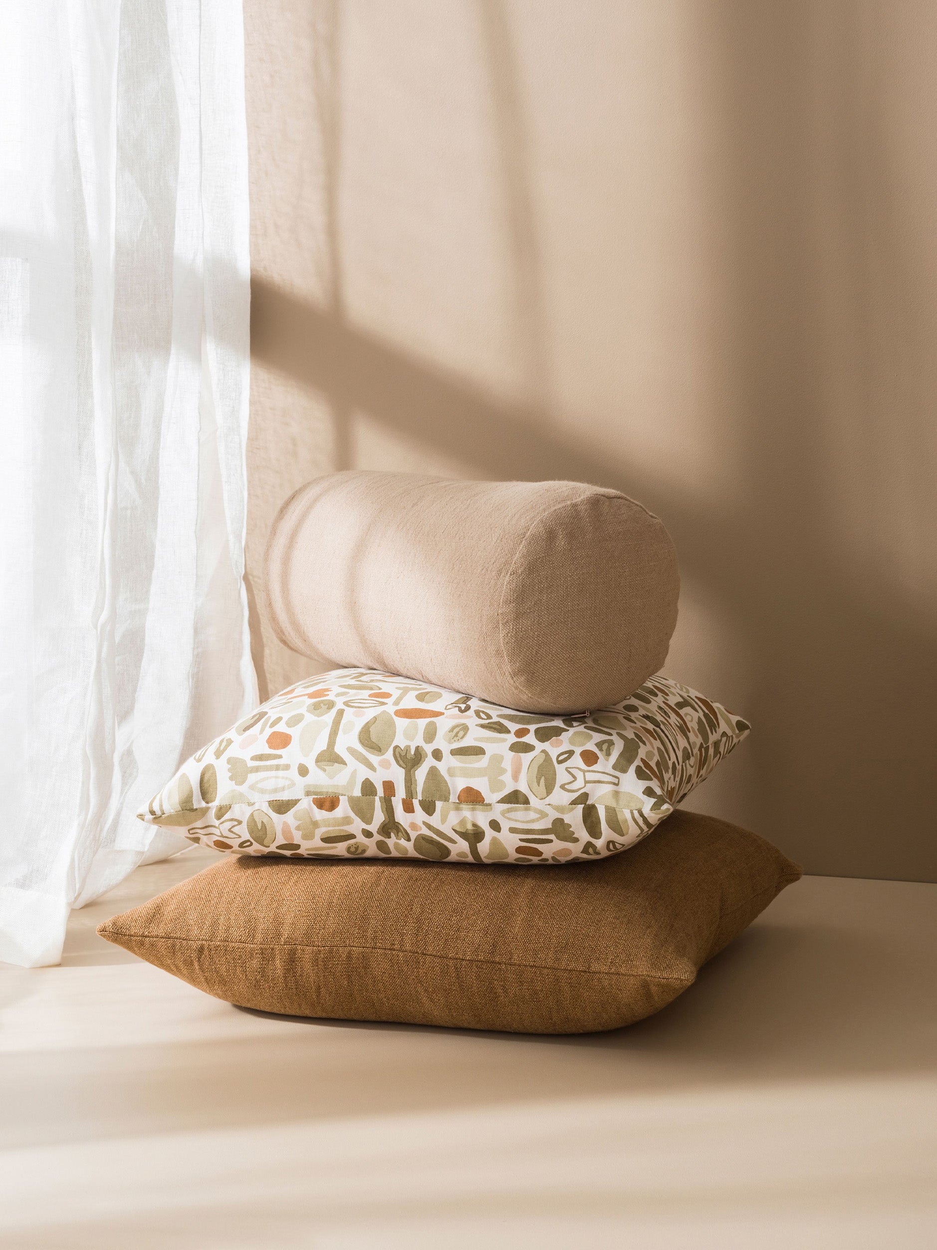 Heavy Linen Jute Cushion Cover Masala / 55x55cm