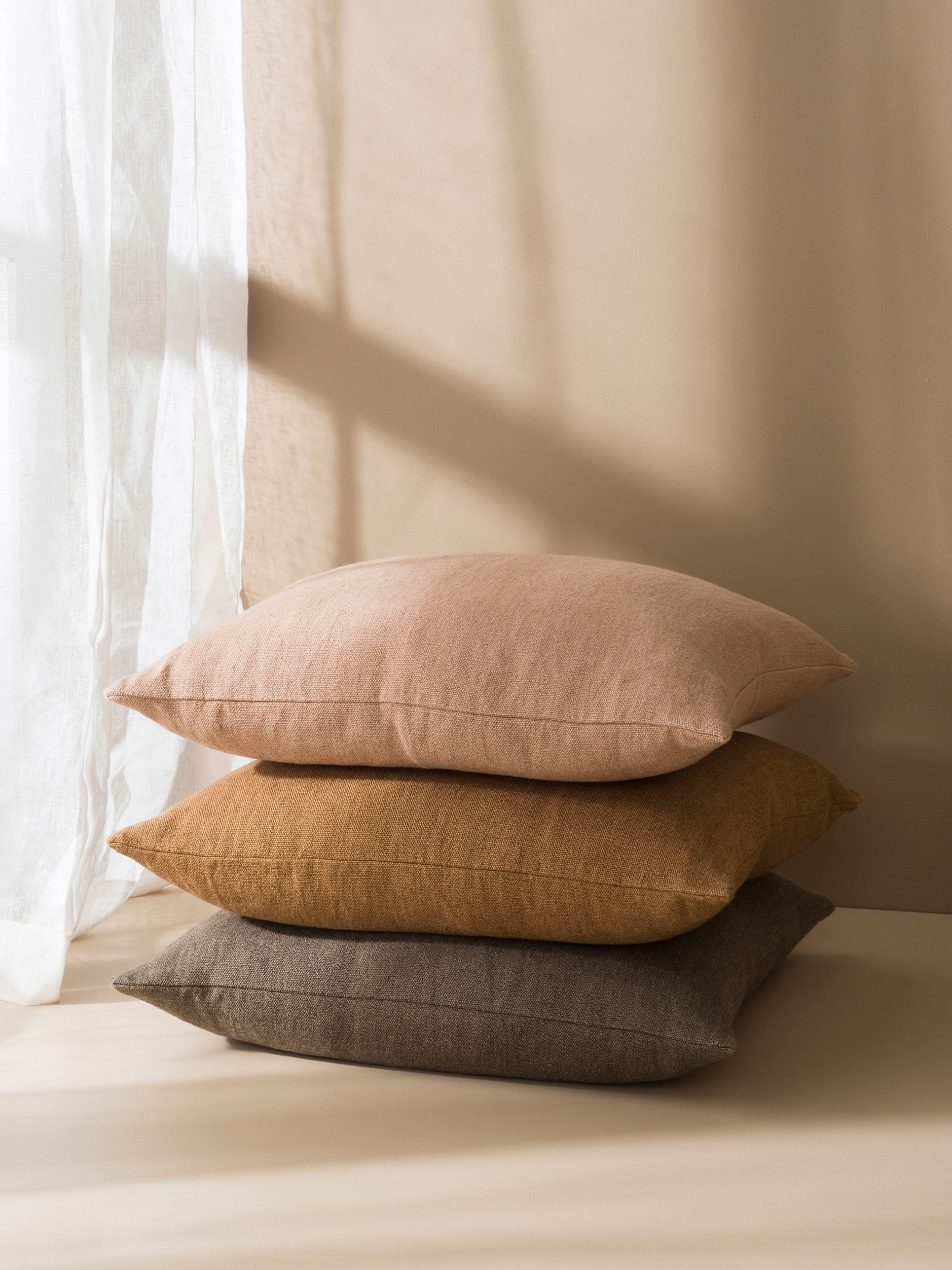 Heavy Linen Jute Cushion Cover Masala / 55x55cm