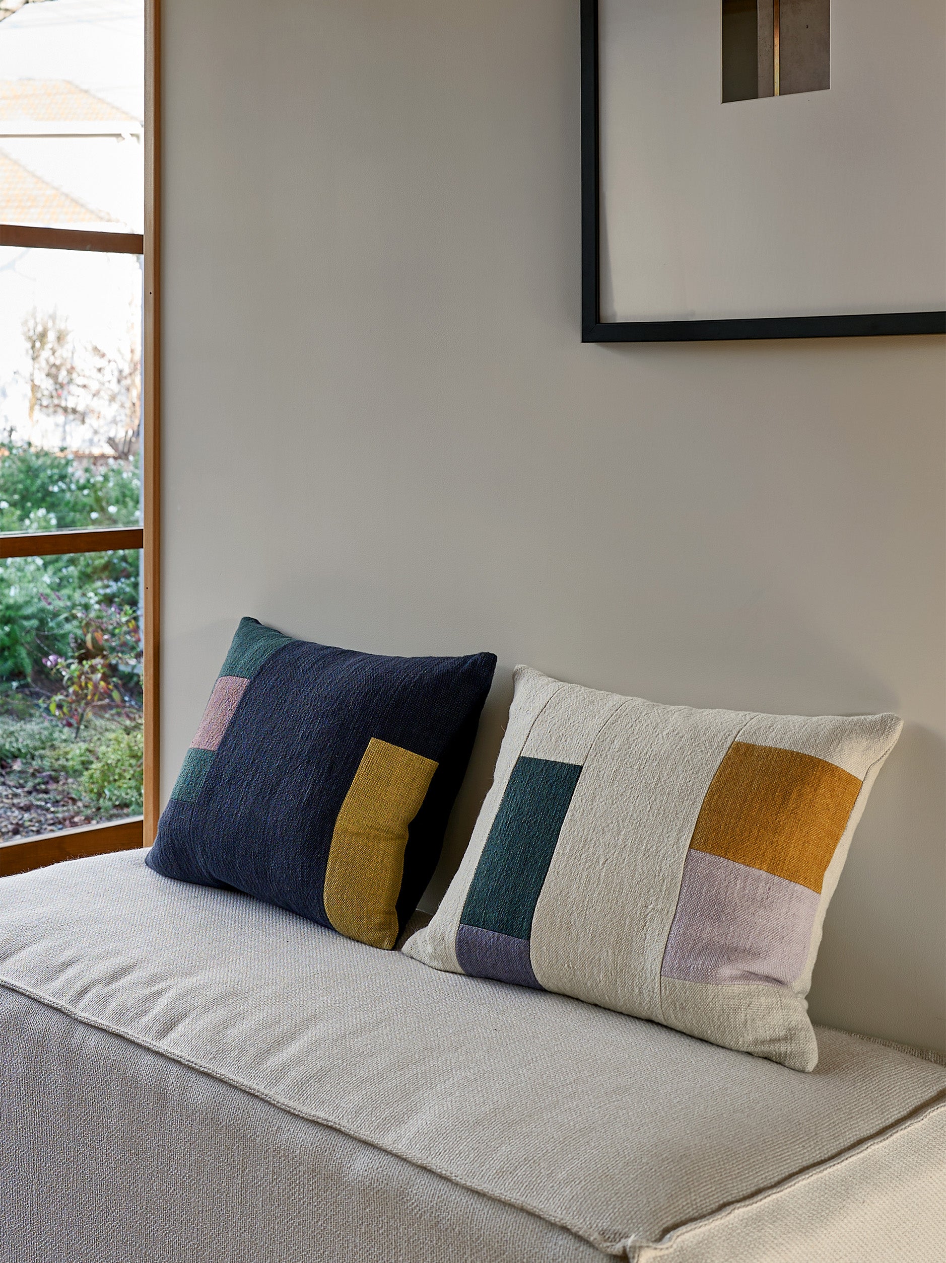 Build Cushion Cover Blue Black/Multi / 45x35cm