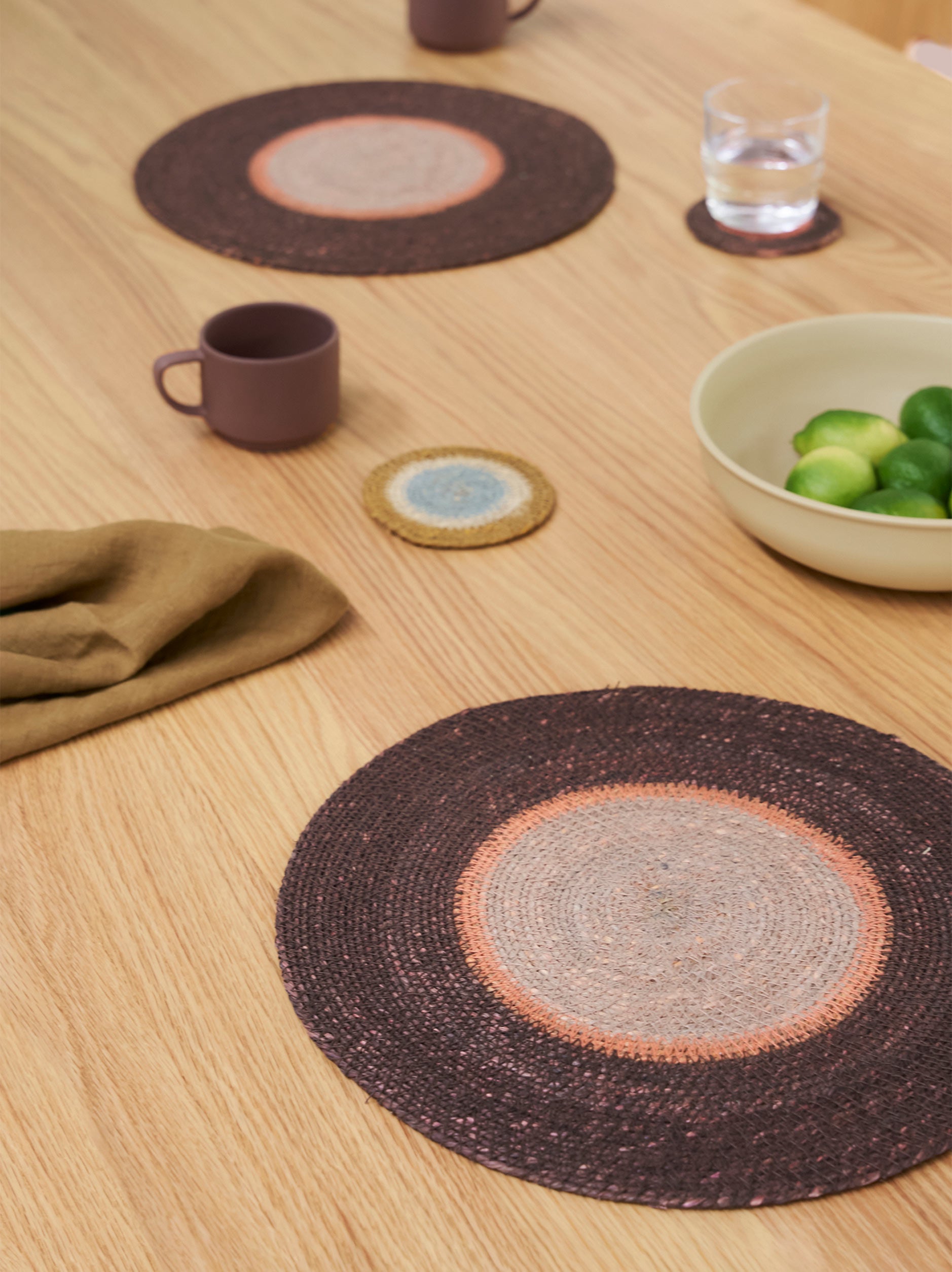 Pinto Placemat Mulberry/Heather / 34cmdia