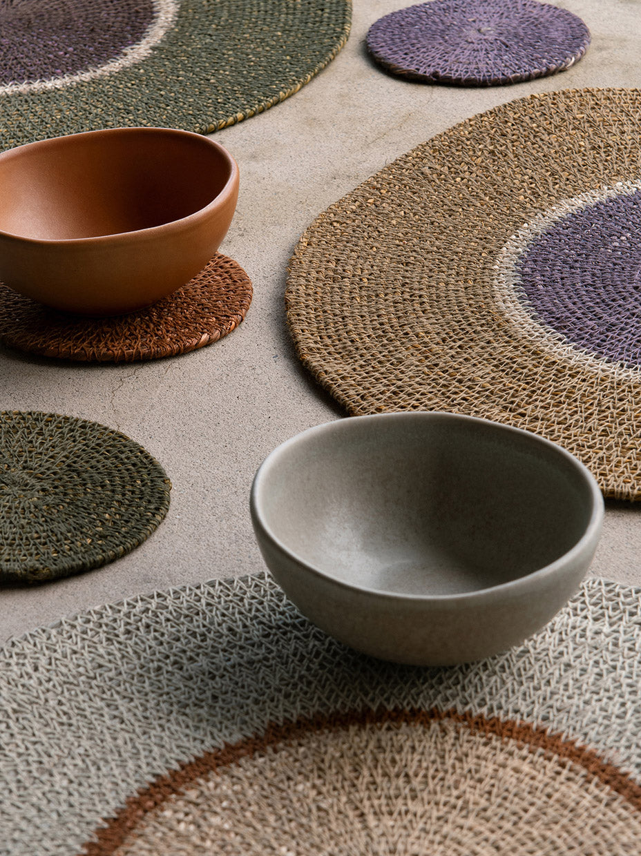 Pinto Placemat Ochre/Lupin / 34cmdia