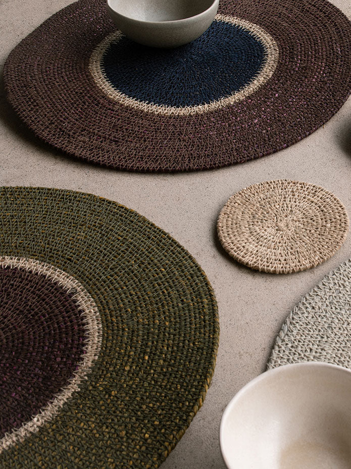 Pinto Placemat Mulberry/Blue Black / 34cmdia