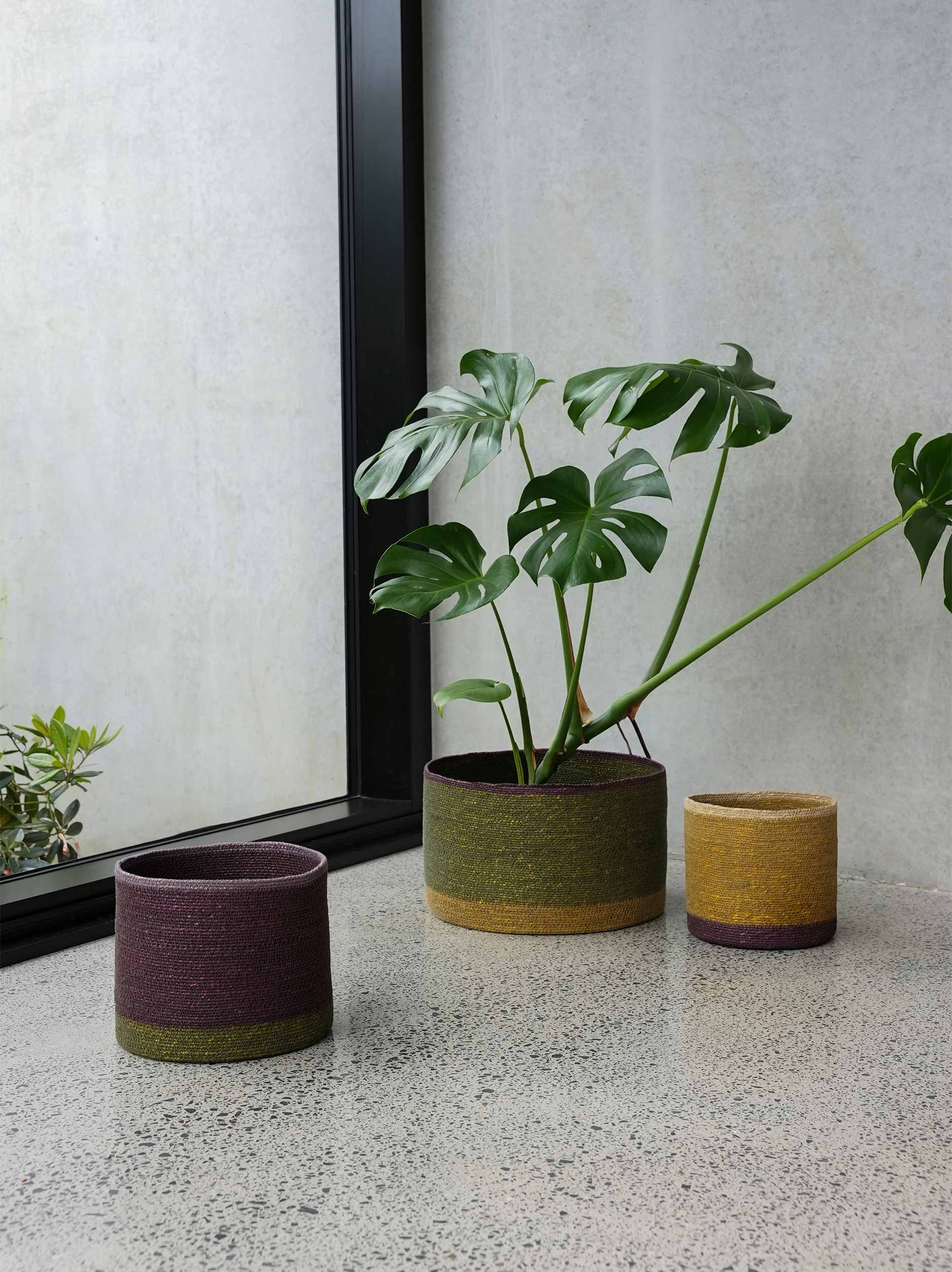 Pinto Storage Basket Mulberry/Multi / Medium