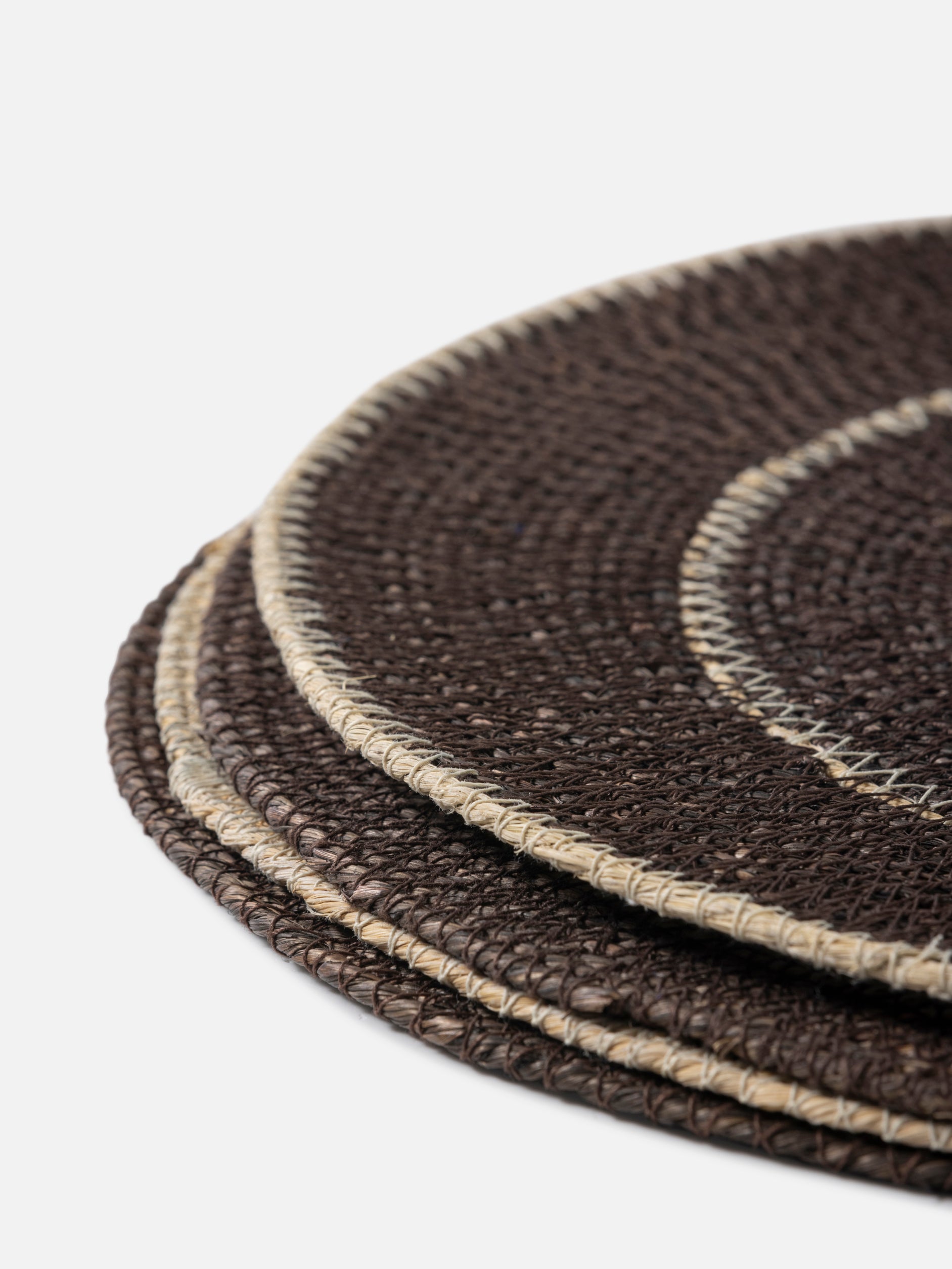 Agora Woven Placemat Set/4 Rye/Natural / 34cmdia