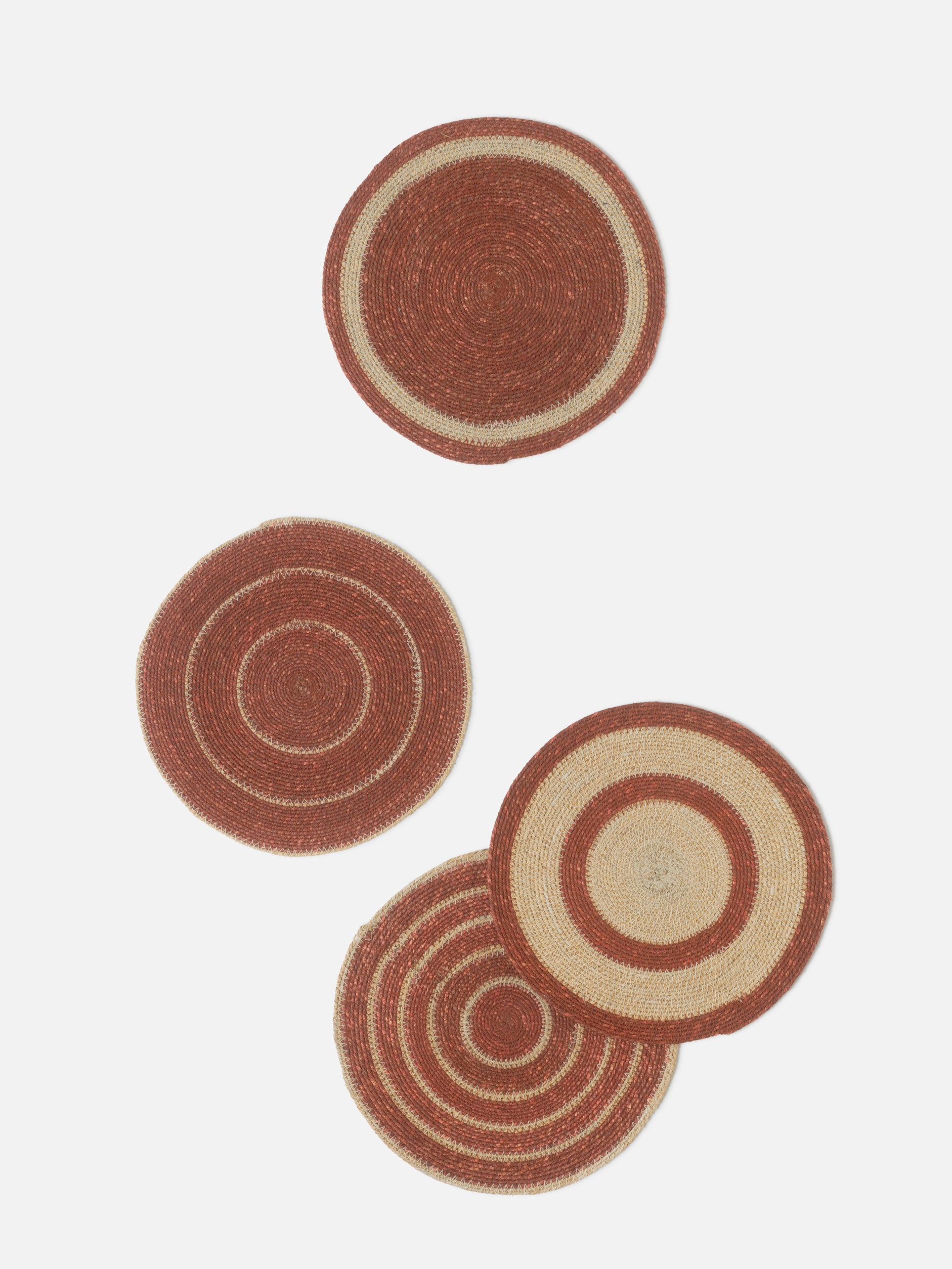 Agora Woven Placemat Set/4 Cherry/Natural / 34cmdia