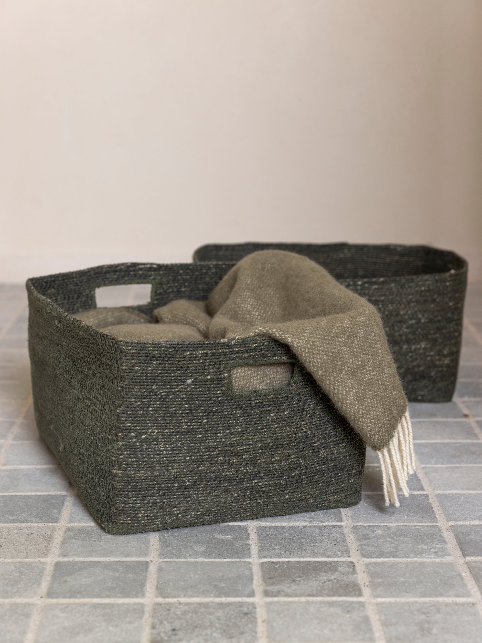 Woven Storage Basket Olive / Small