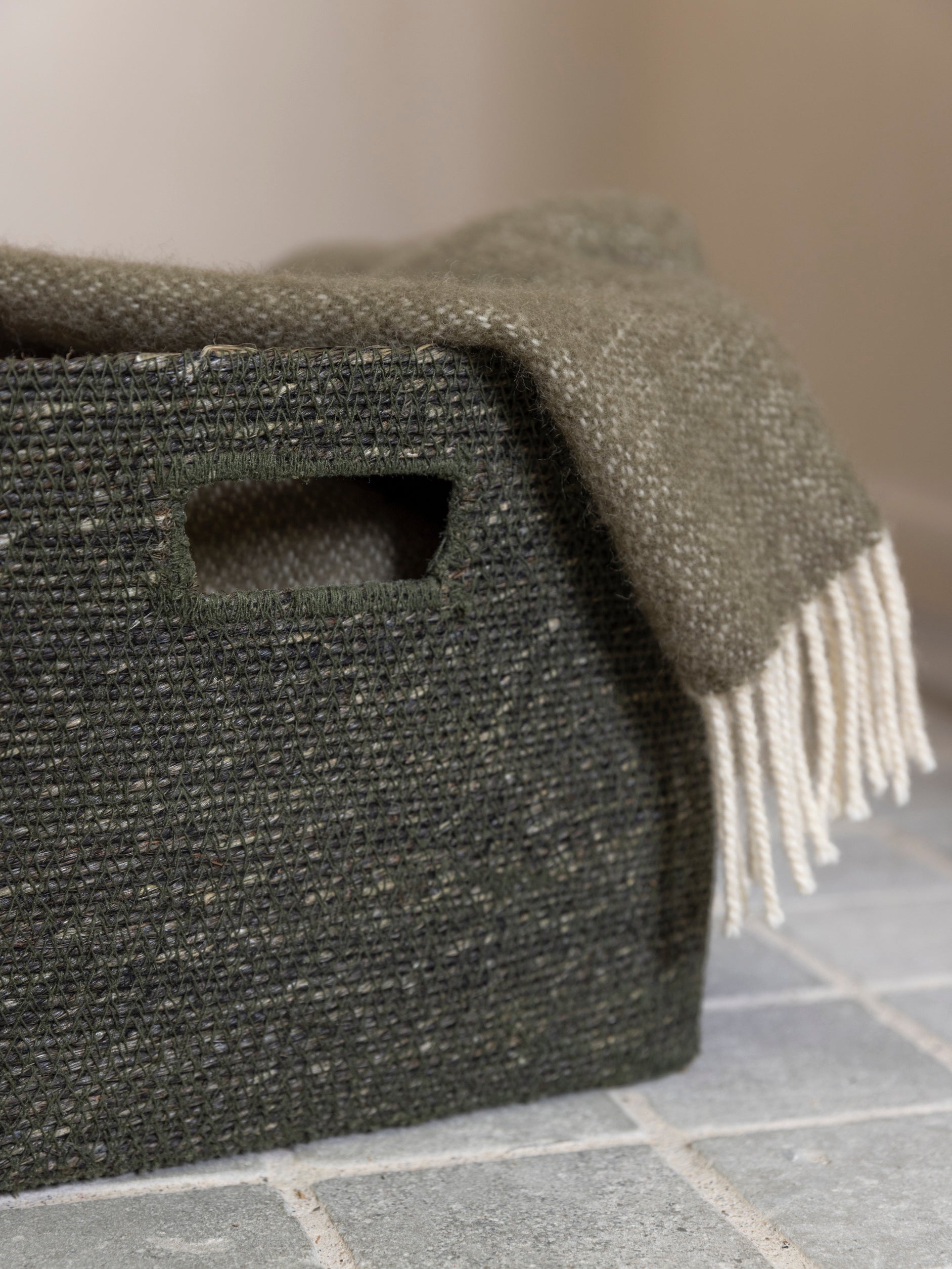 Woven Storage Basket Olive / Small