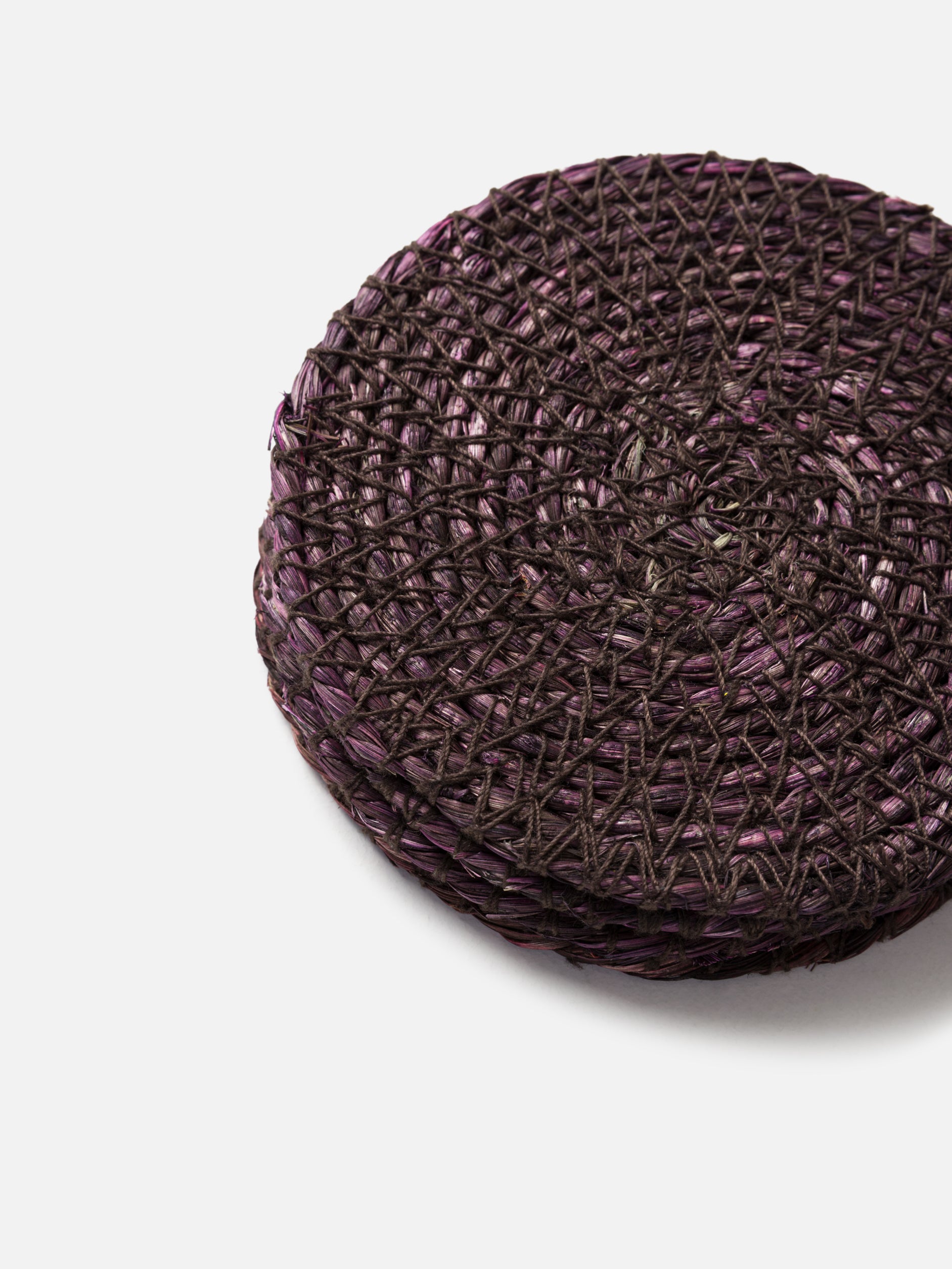 Woven Coaster S/4 Cocoa / 10cmdia