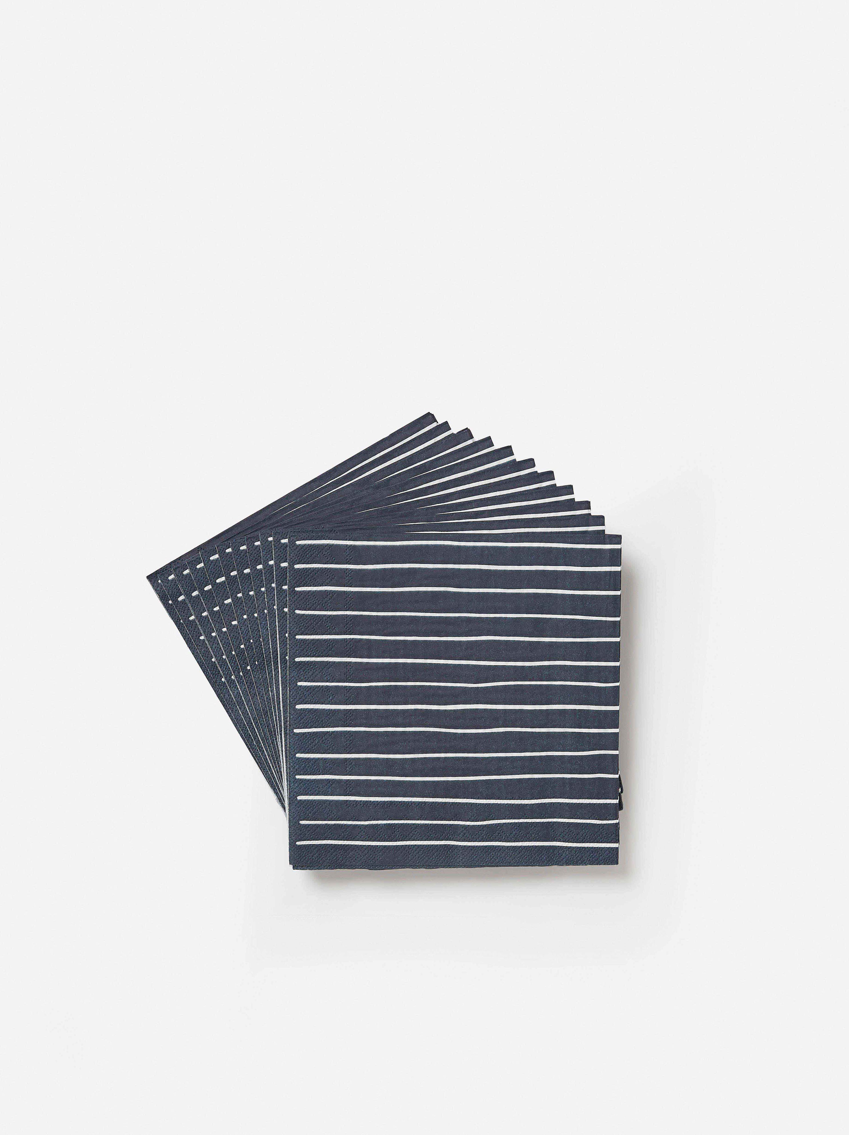 Stripe Dinner Napkin Pack/20 Navy/White / 40x40cm