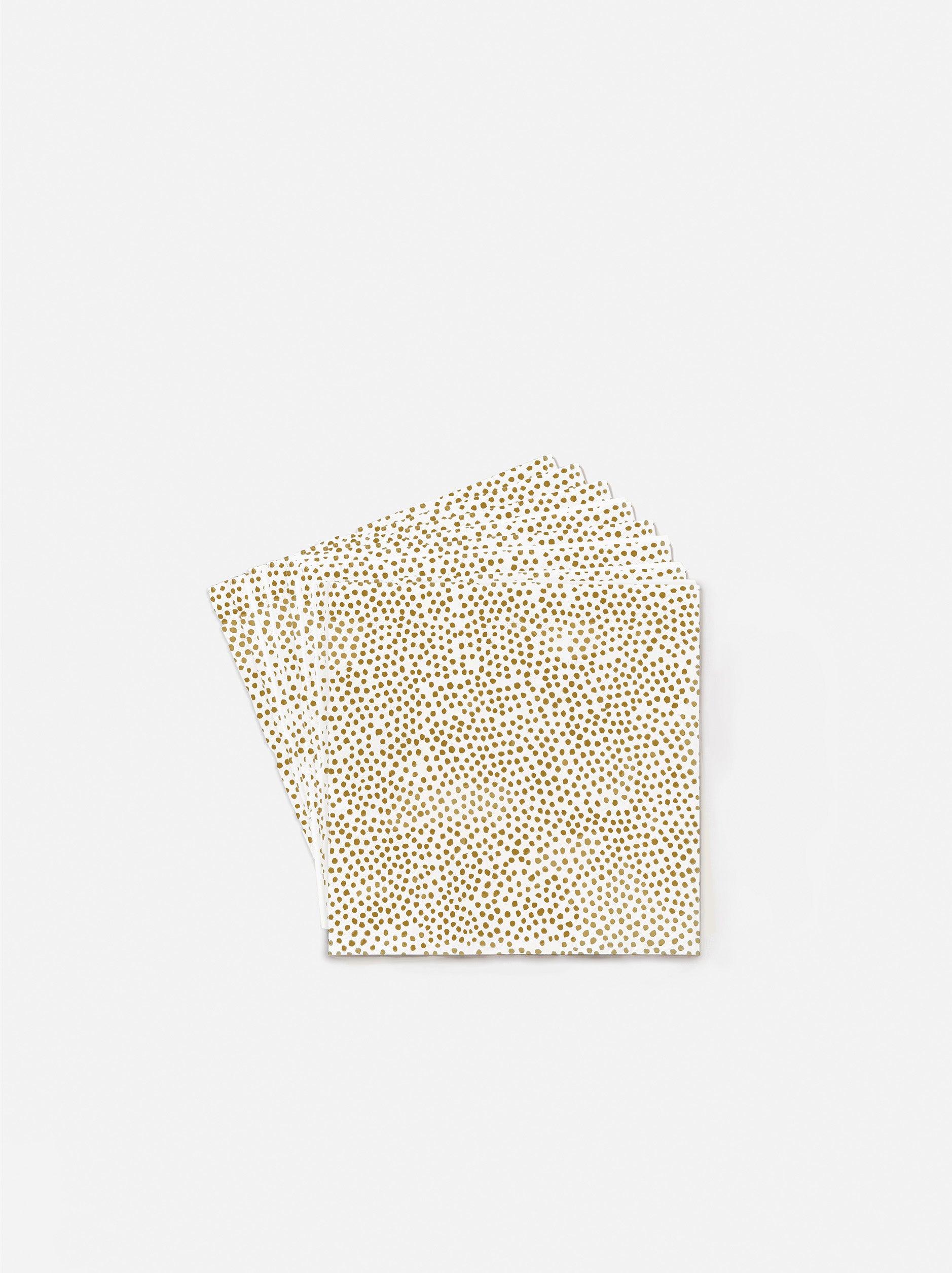 Pois Dinner Napkin Pack/20 White/Mustard / 40x40cm