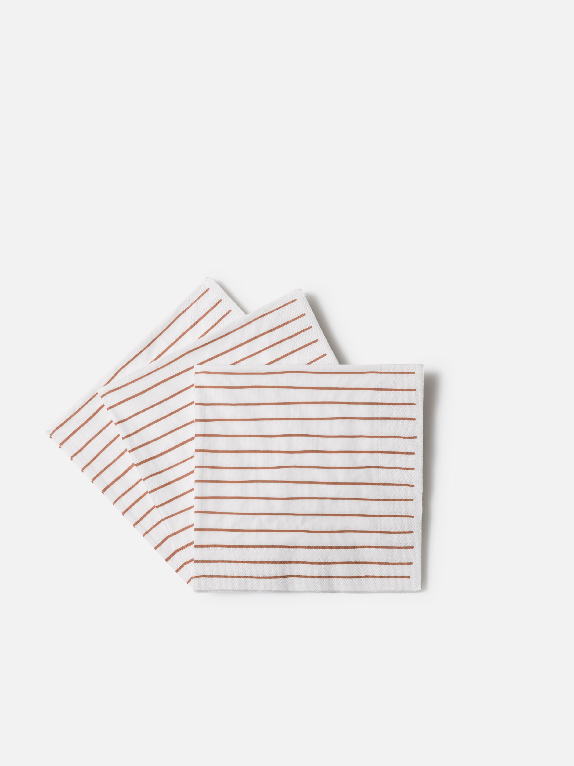 Stripe Dinner Napkin Pack/20 White/Brick / Large