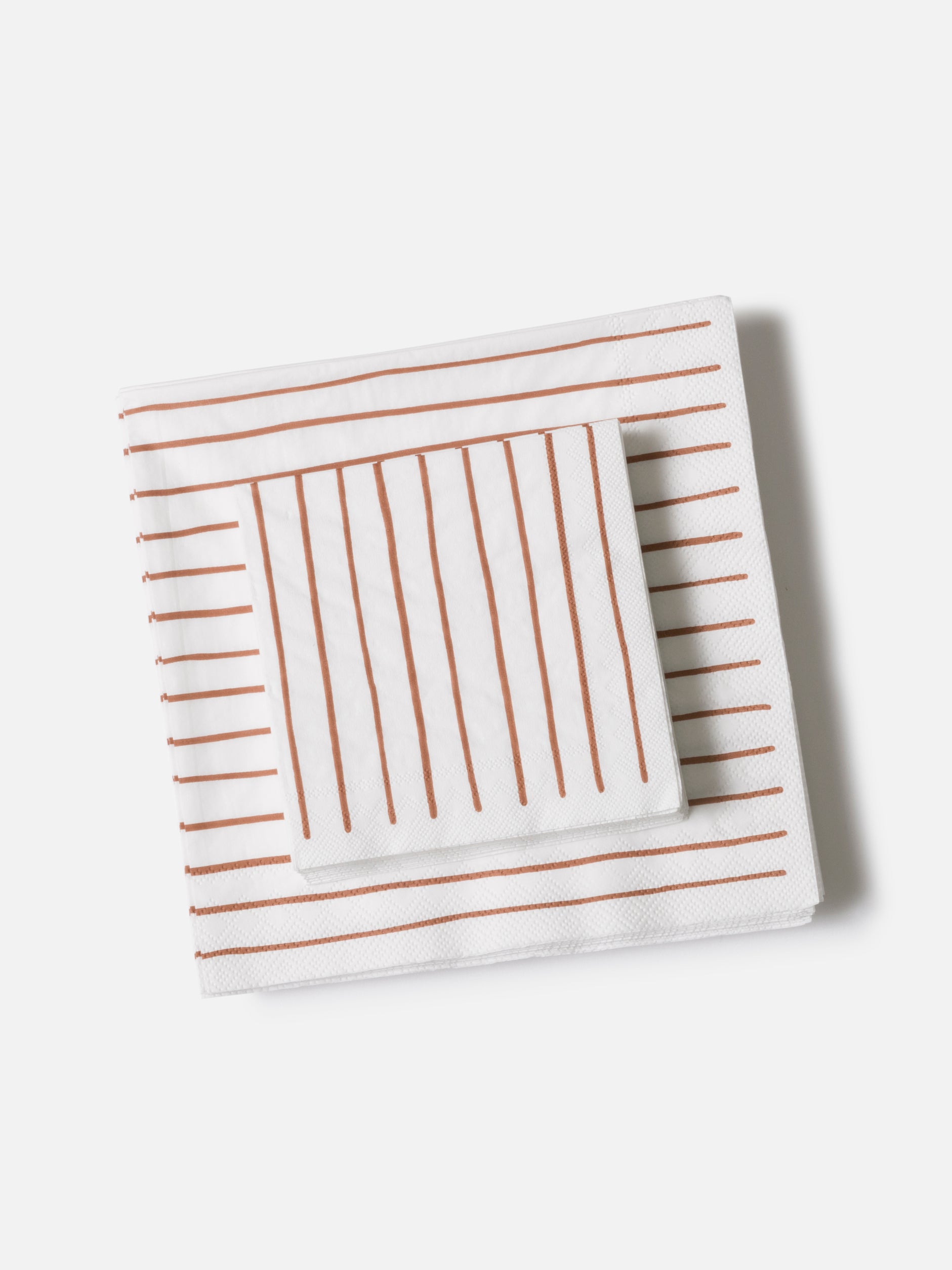 Stripe Dinner Napkin Pack/20 White/Brick / Large