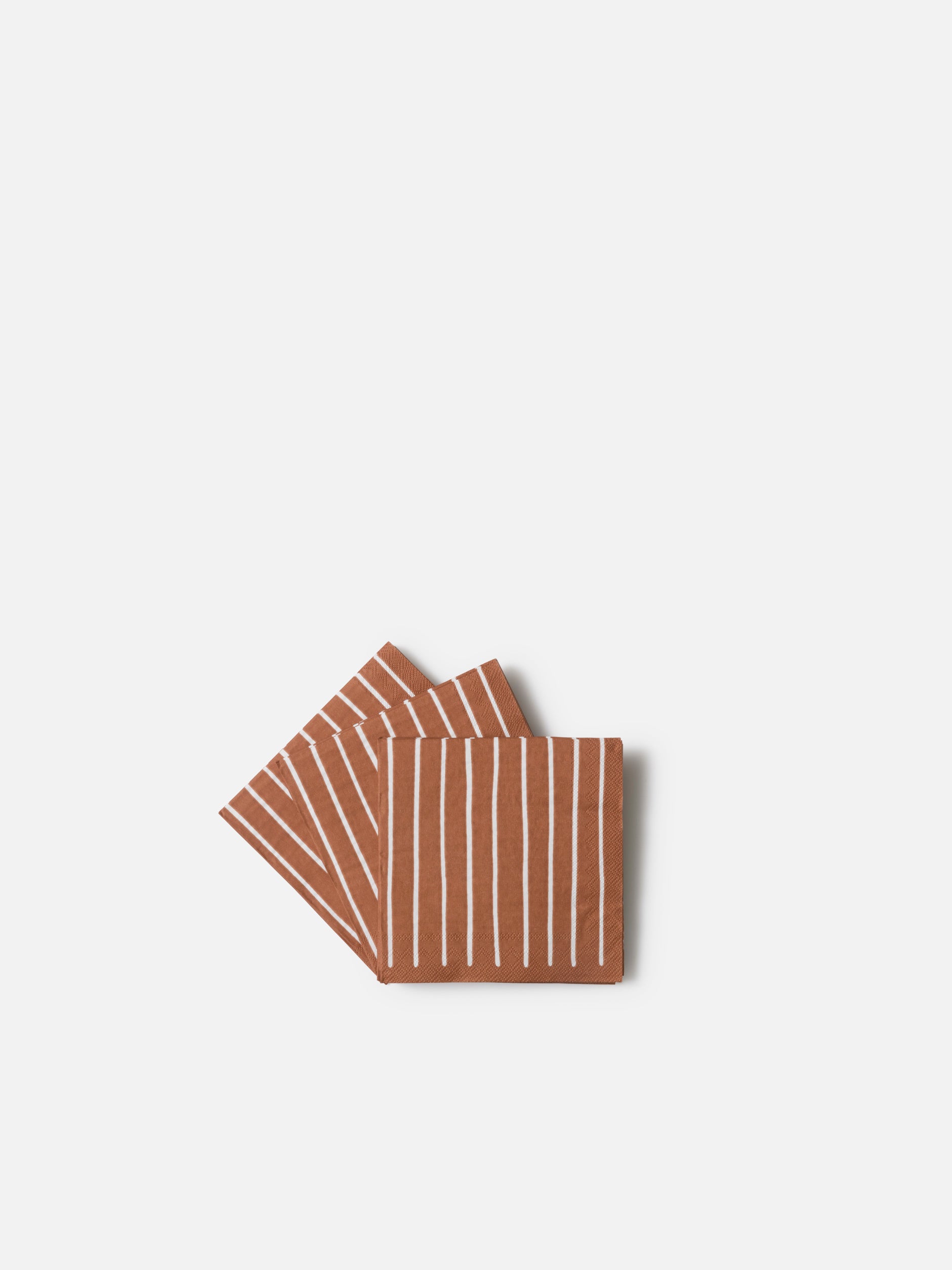 Stripe Cocktail Napkin Pack/20 Brick/White / Small