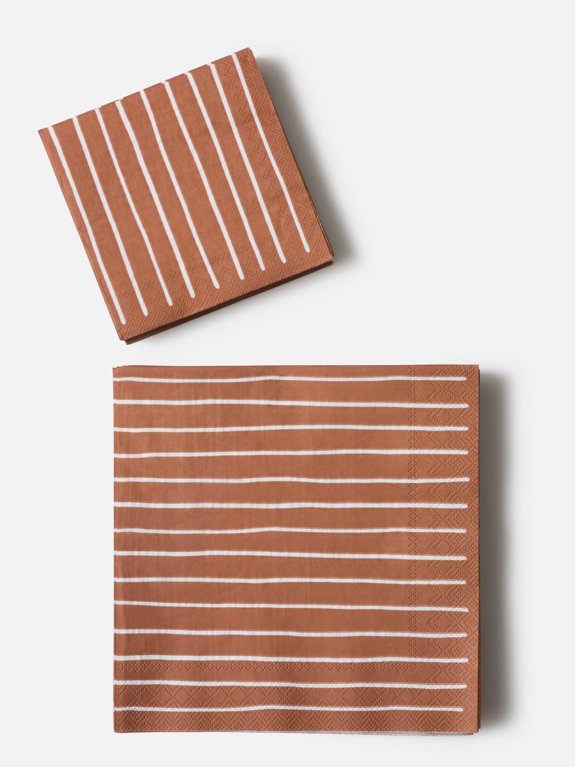 Stripe Cocktail Napkin Pack/20 Brick/White / Small