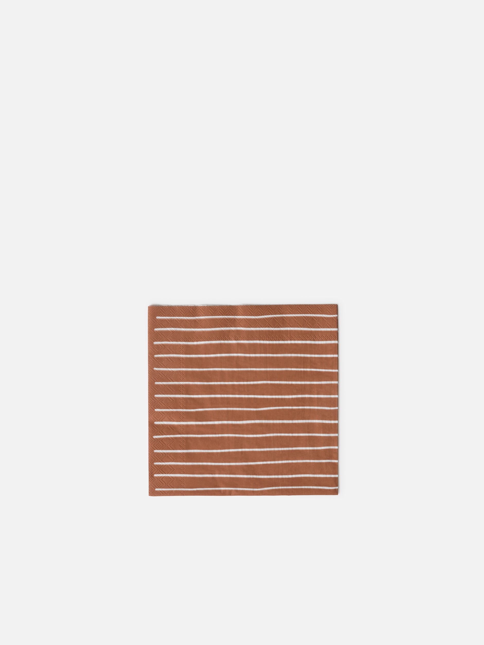 Stripe Dinner Napkin Pack/20 Brick/White / Large