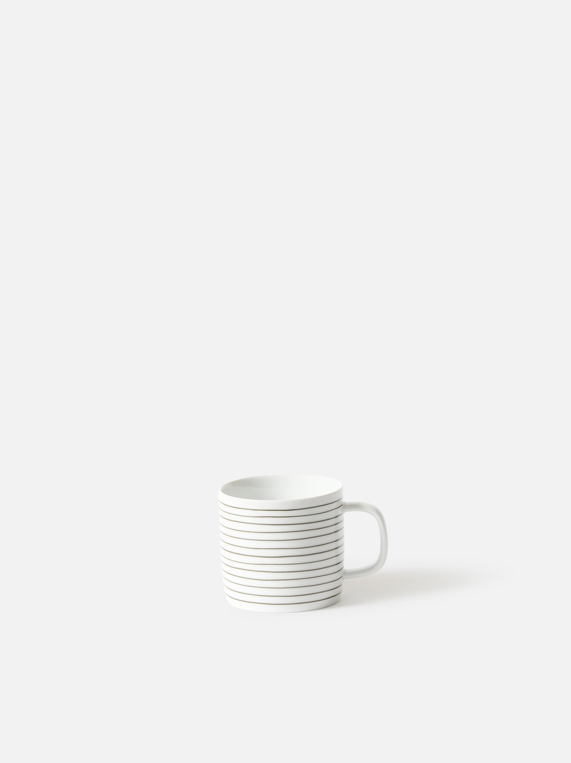 Porcelain Stripe Coffee Cup Set/4 Olive/White / One Size