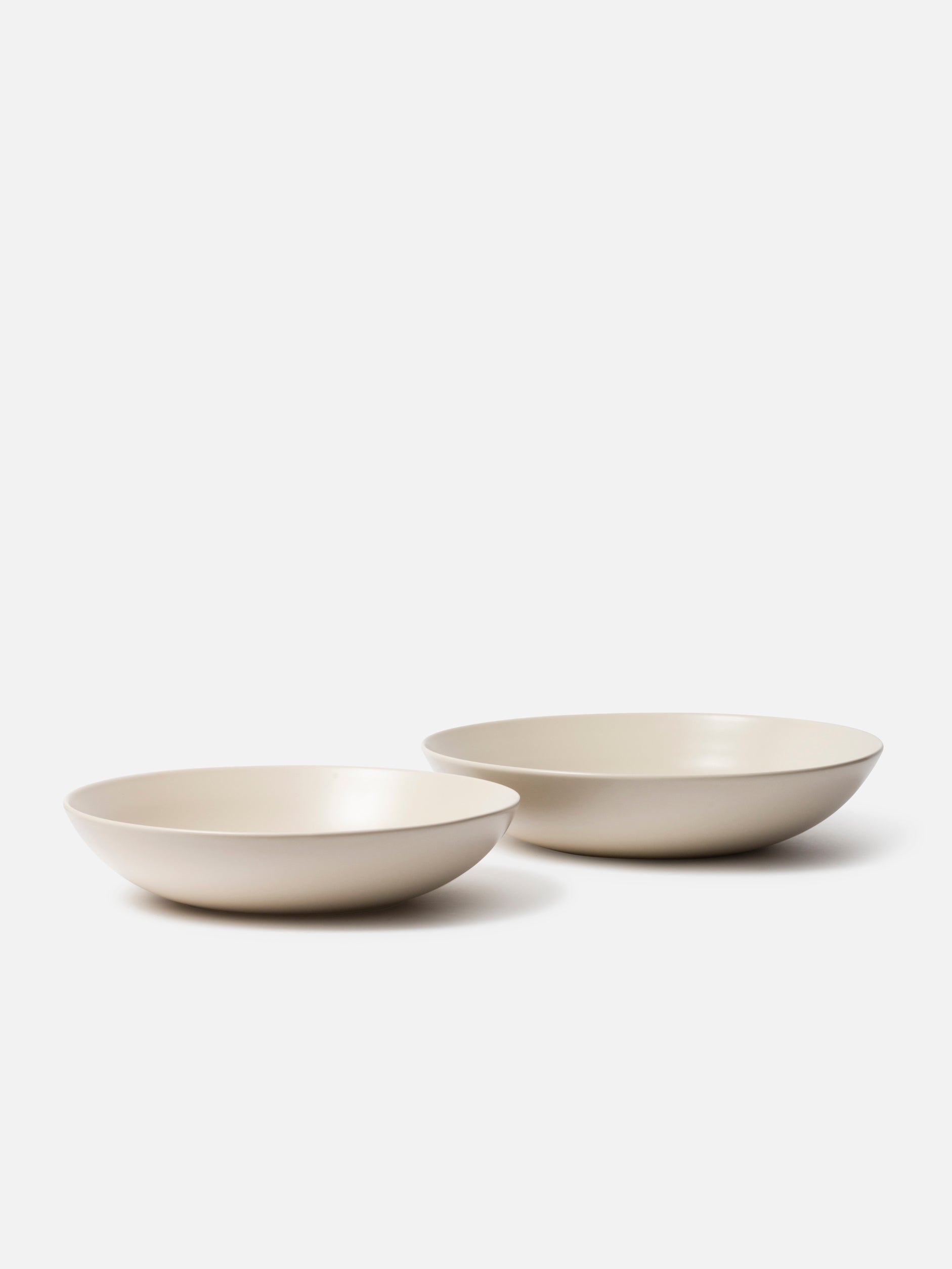 Stoneware Low Bowl Matte Beige / Large