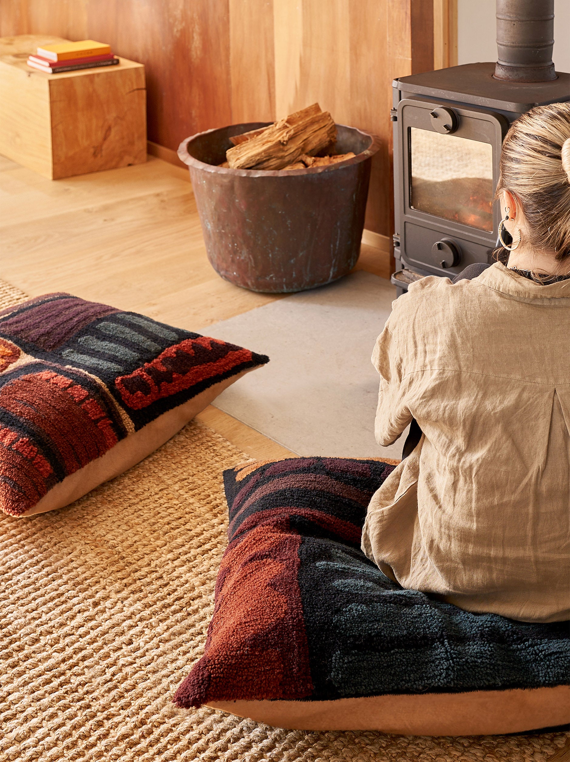 Astrid Woollen Floor Cushion Cover Multi / 65x65cm