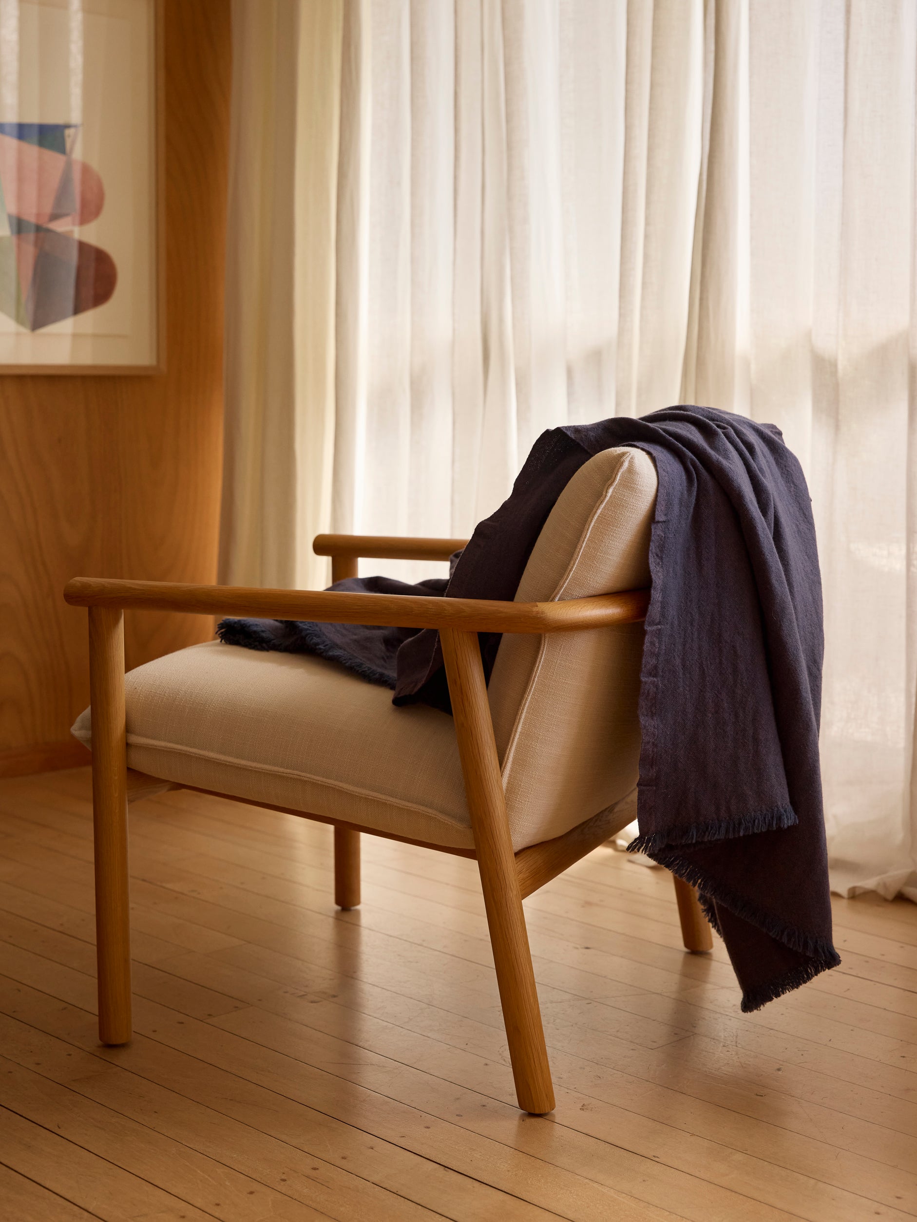 Oslo Lambswool Throw Oxford Blue/Lupin / 140x180