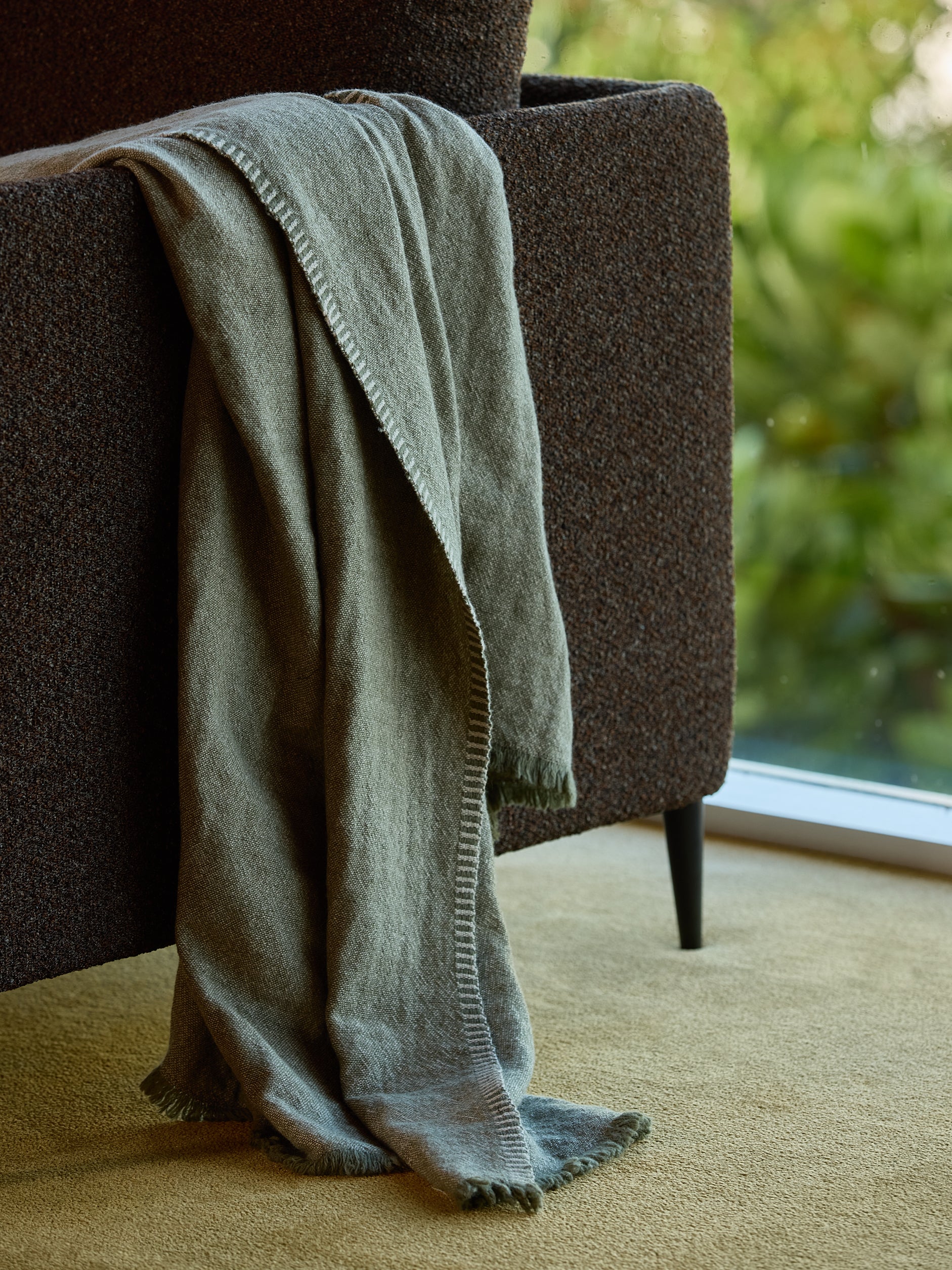 Oslo Lambswool Throw Kale/Cashew / 140x180cm