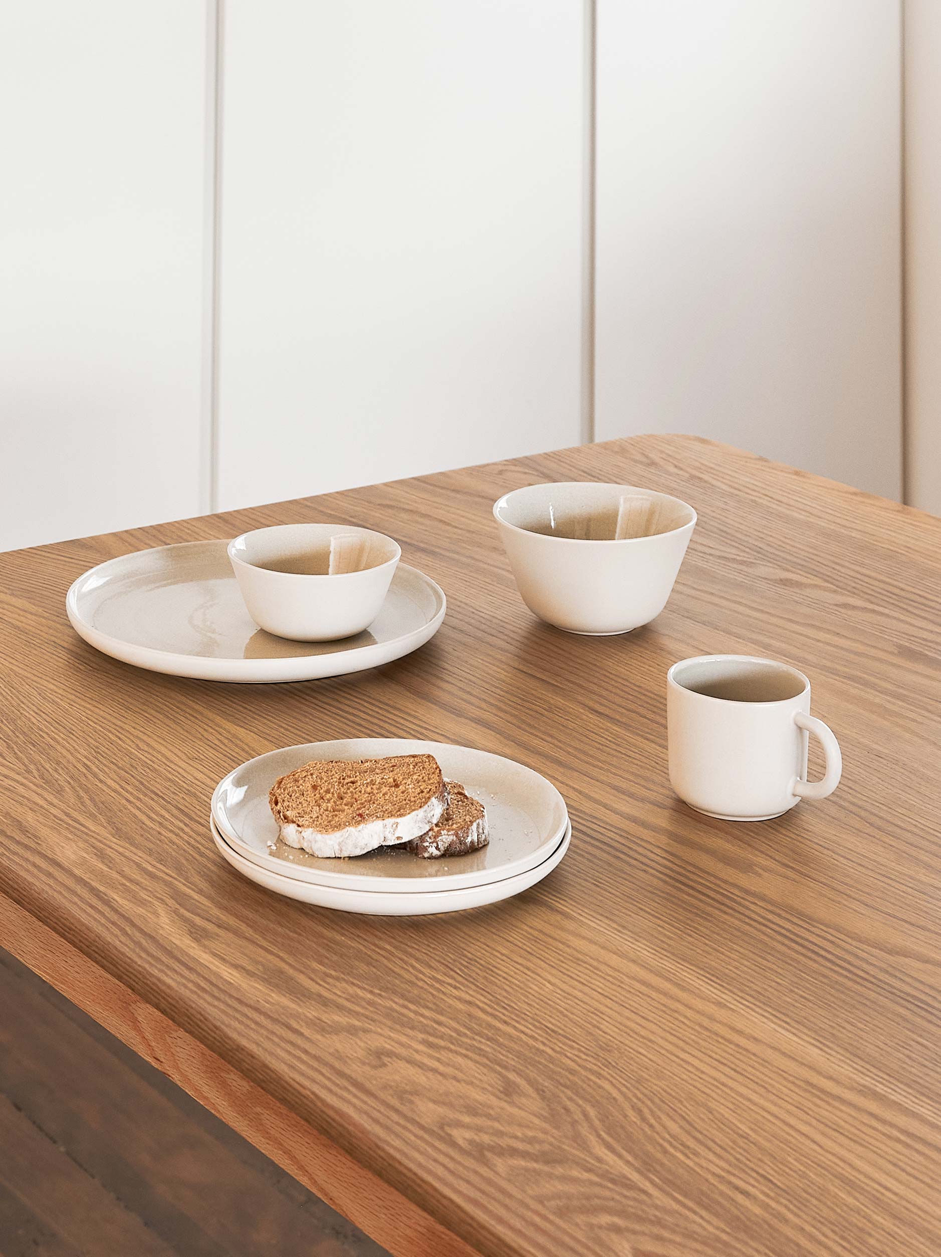 Finch Cereal Bowl Set/4 White/Natural / Large