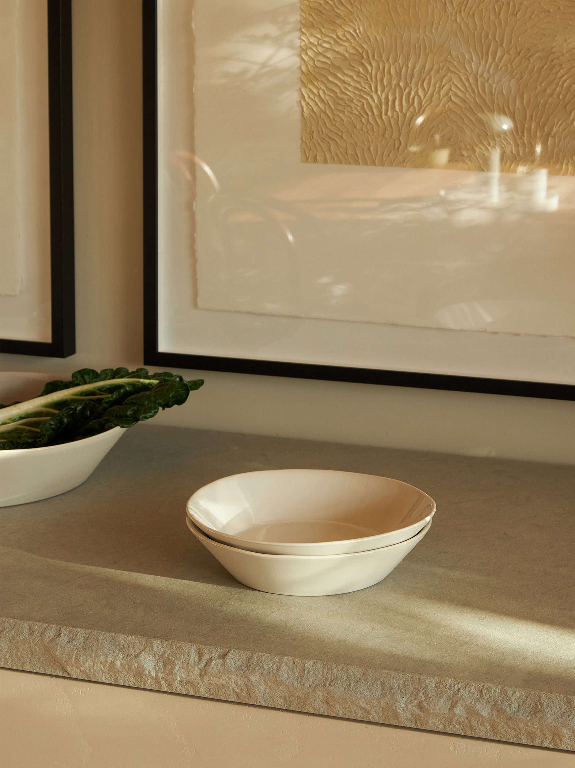 Finch Pasta Bowl Set/4 White/Natural / One Size