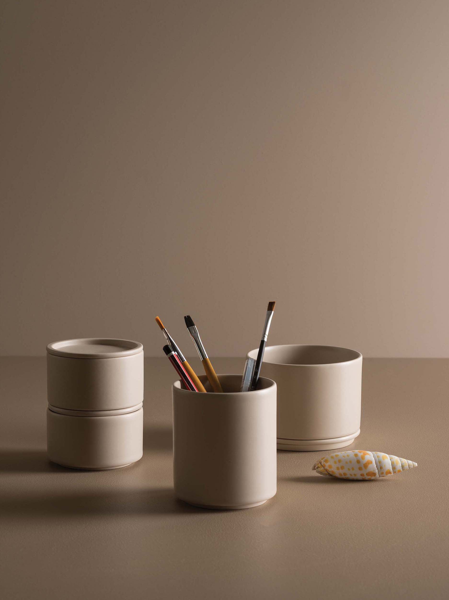 Bower Ceramic Canister Oat / Tall