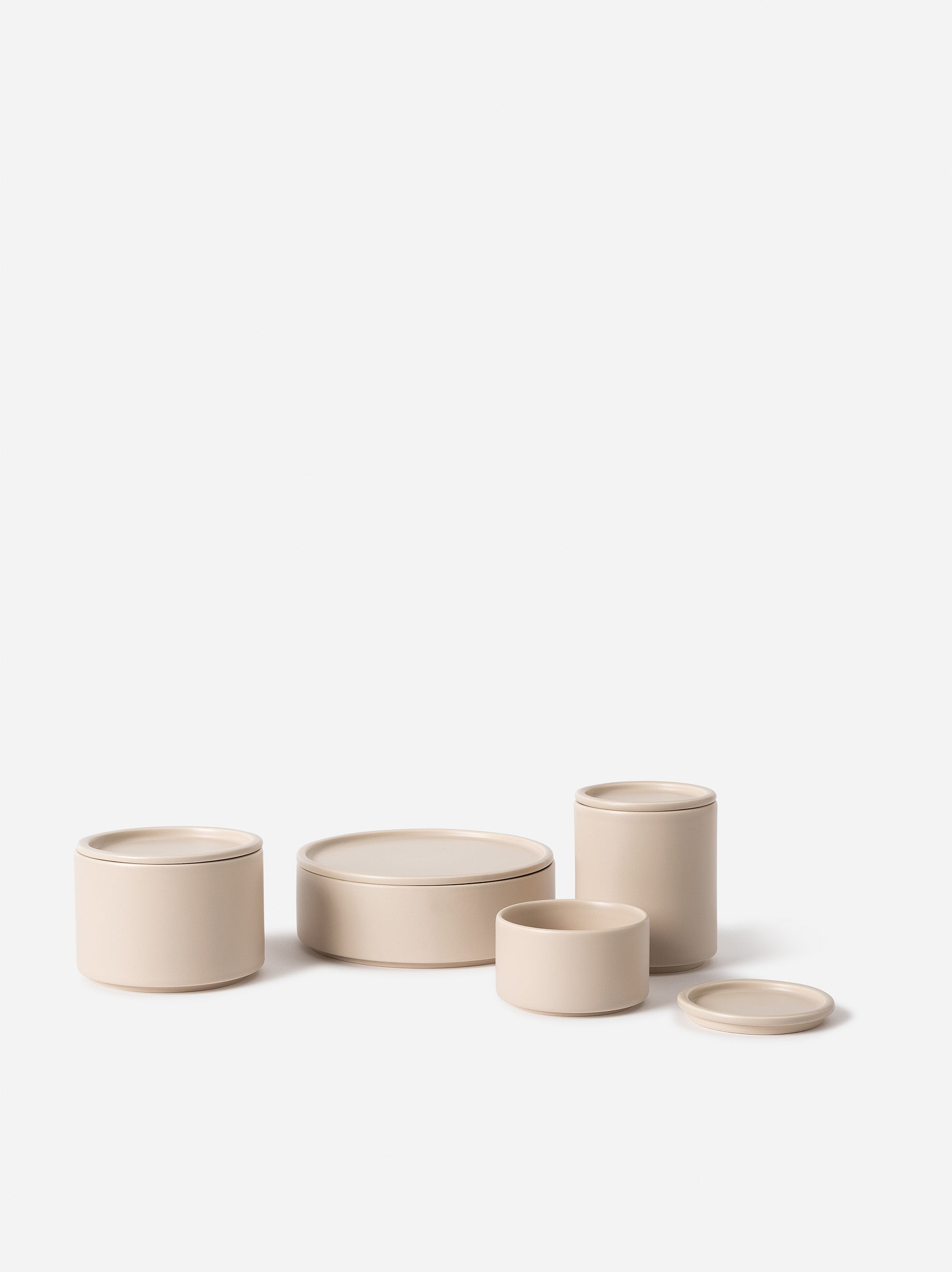 Bower Ceramic Canister Oat / Tall