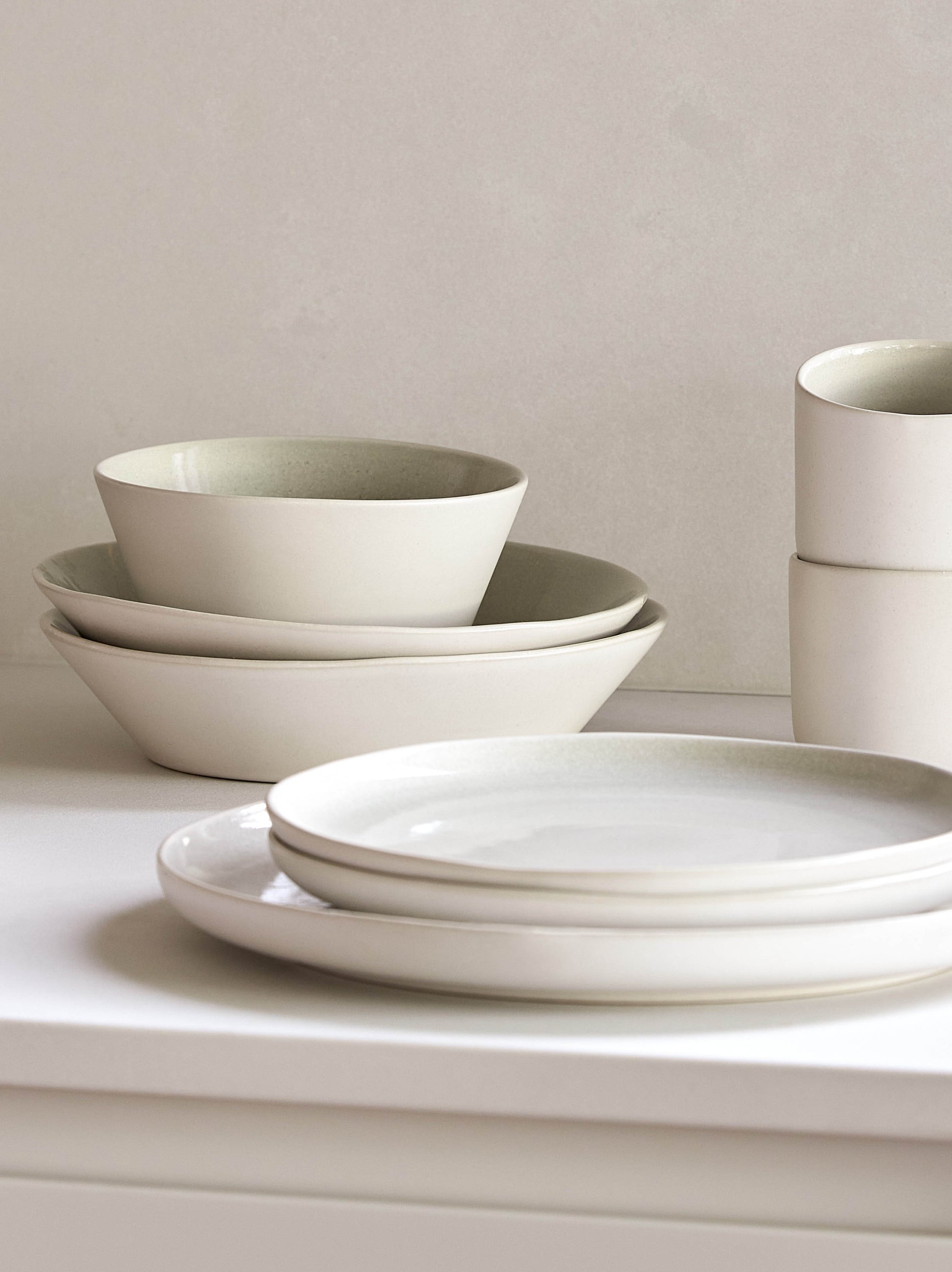 Finch Cereal Bowl Set/4 Green/Natural / Large