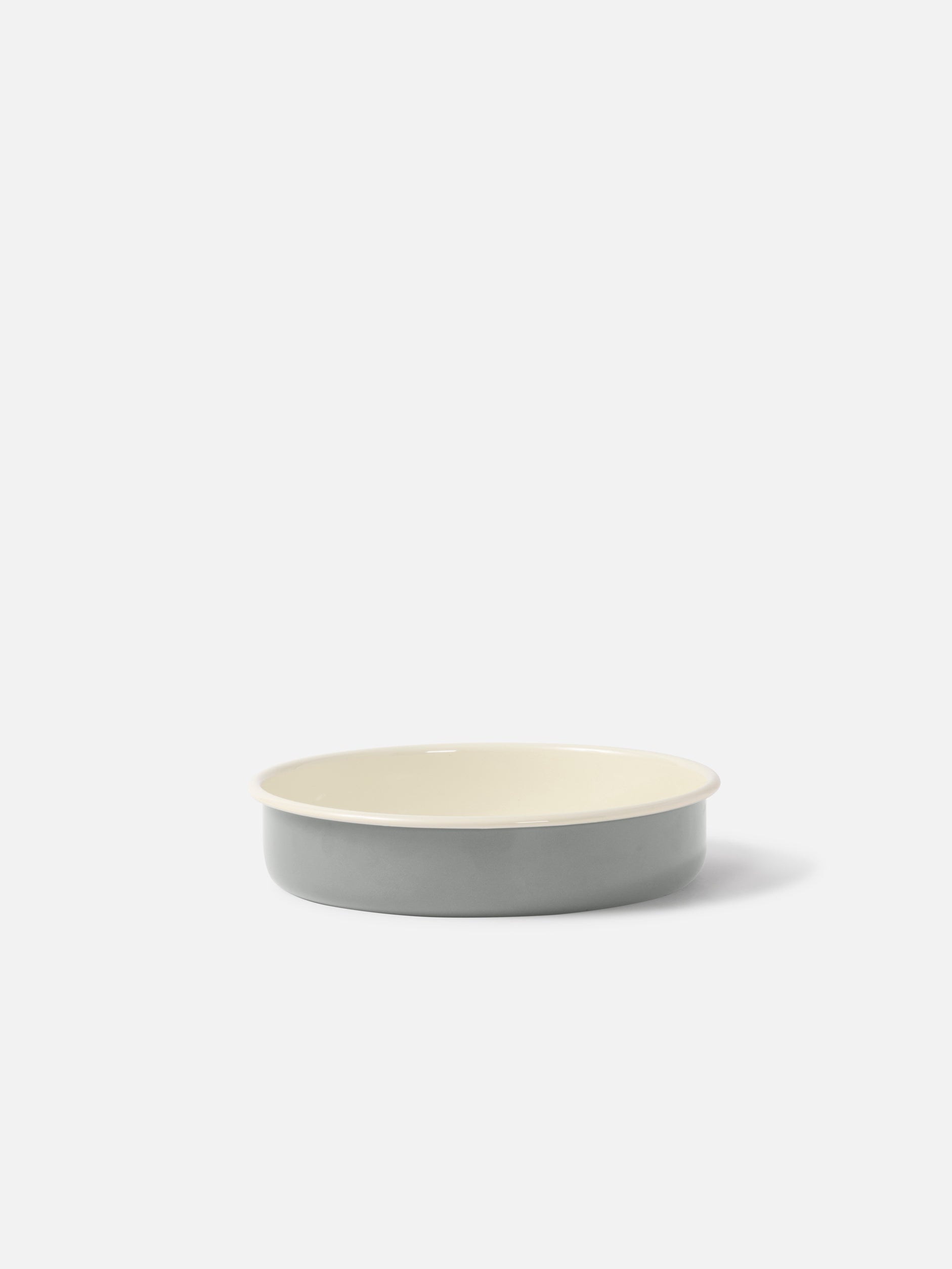 Enamel Round Baking Tray Dark Grey/Cream / Small