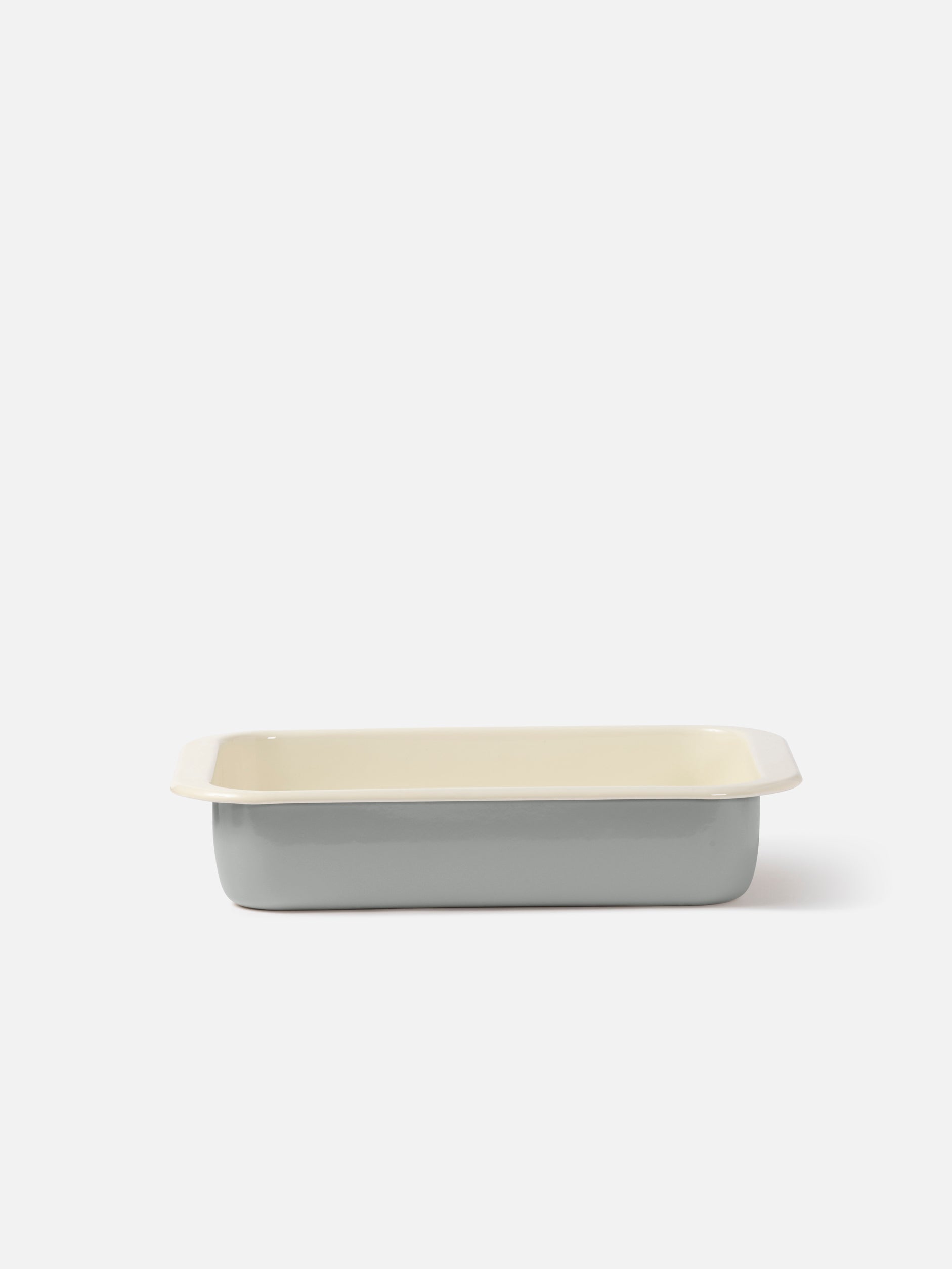 Enamel Baking Tray Dark Grey/Cream / Large