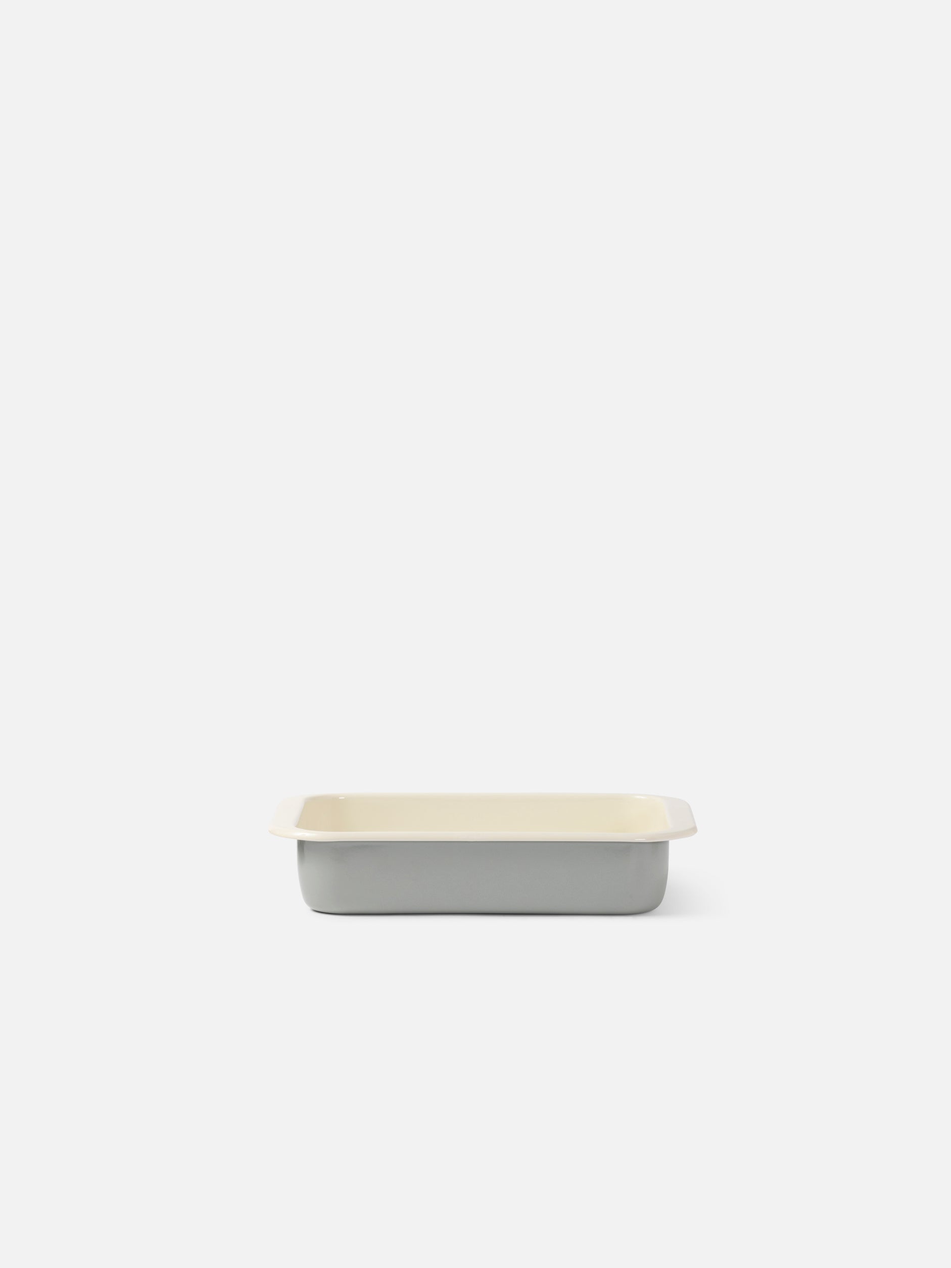 Enamel Baking Tray Dark Grey/Cream / Small
