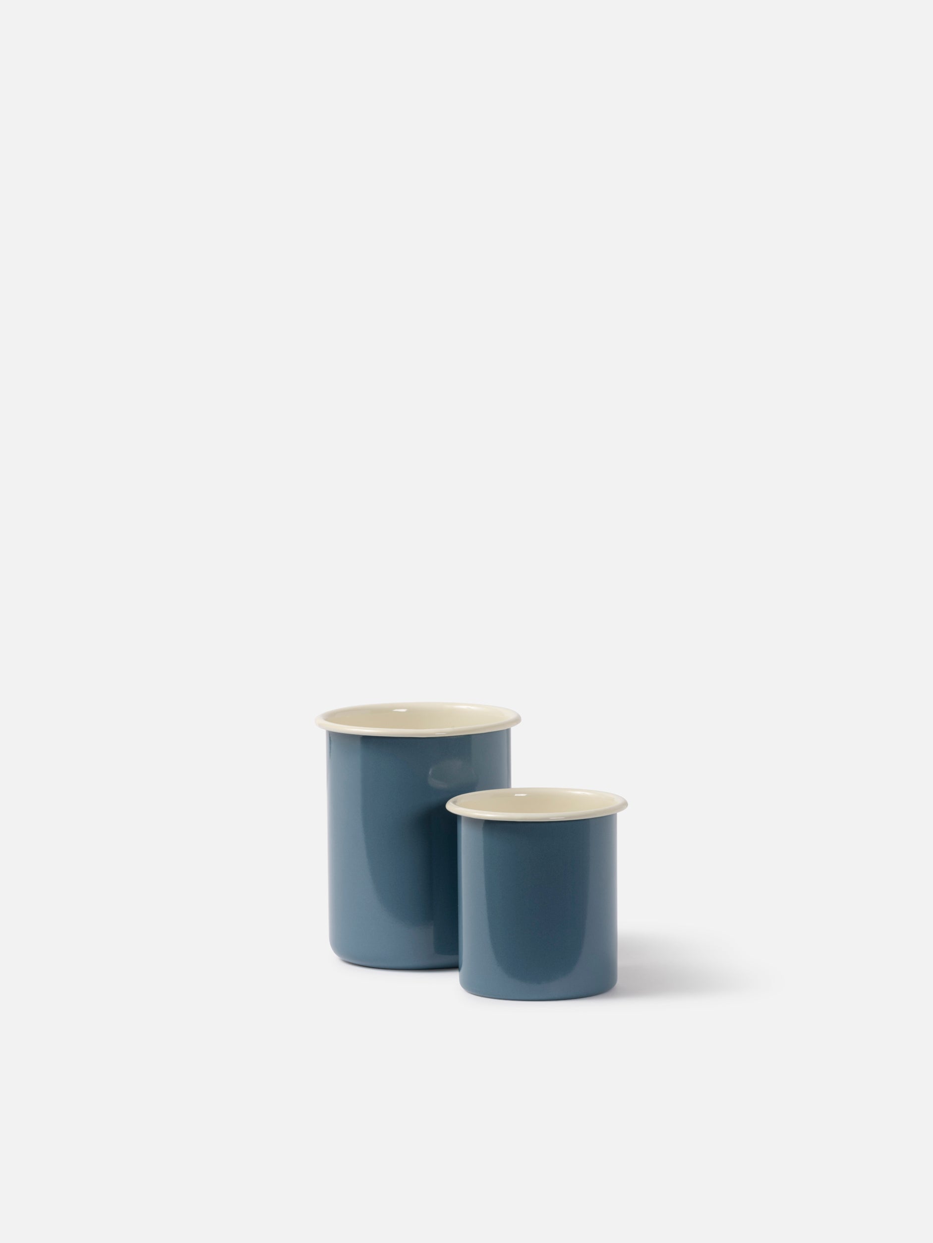 Enamel Utensil Holder Navy/Cream / Large
