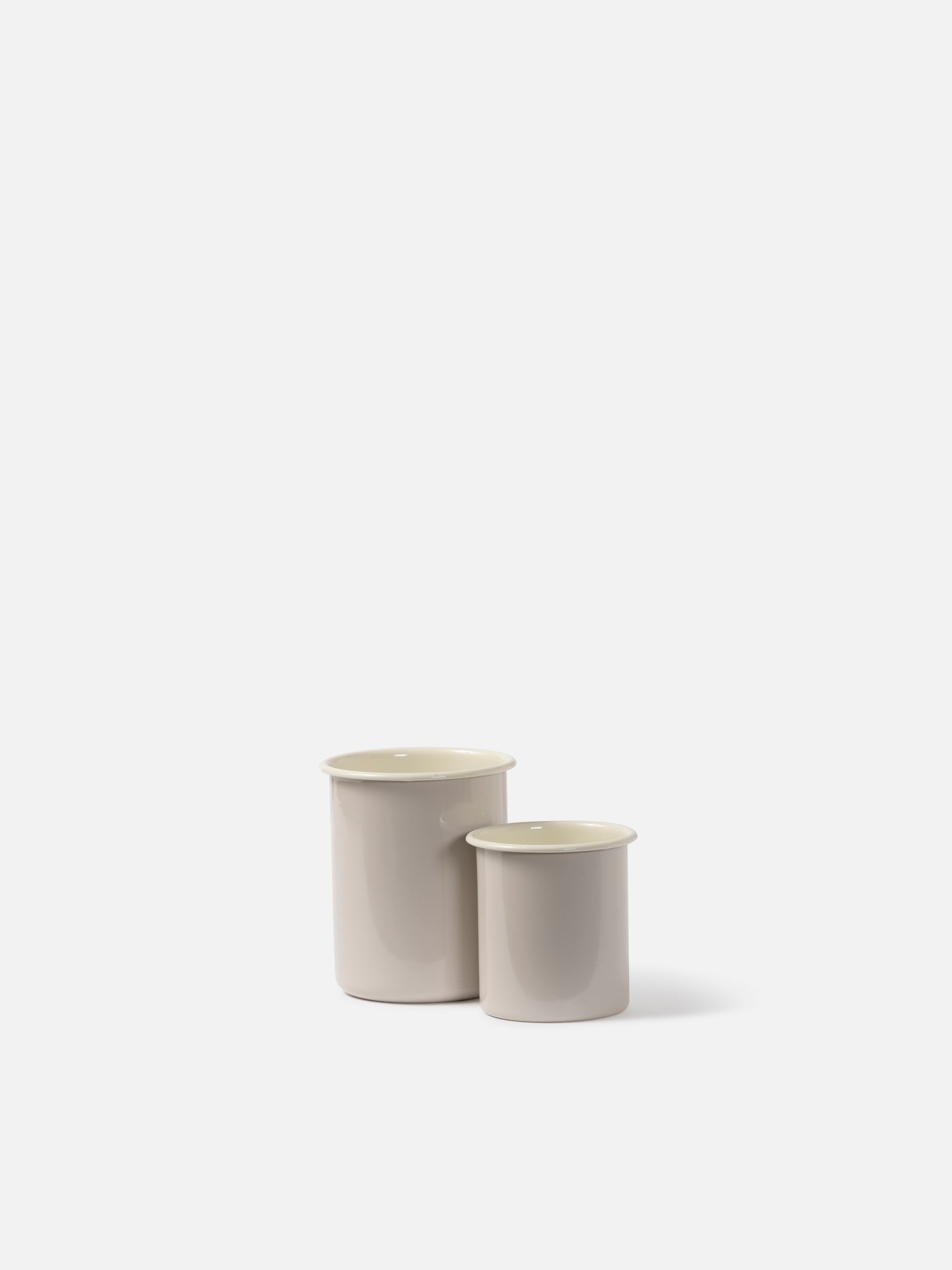 Enamel Utensil Holder Light Grey/Cream / Small