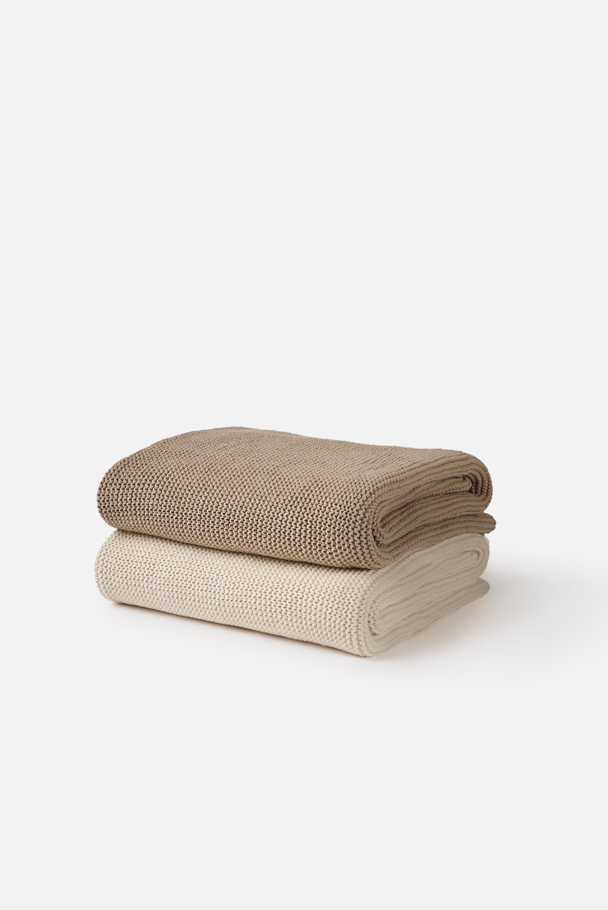 Purl Knit Throw Ivory / 180x140cm