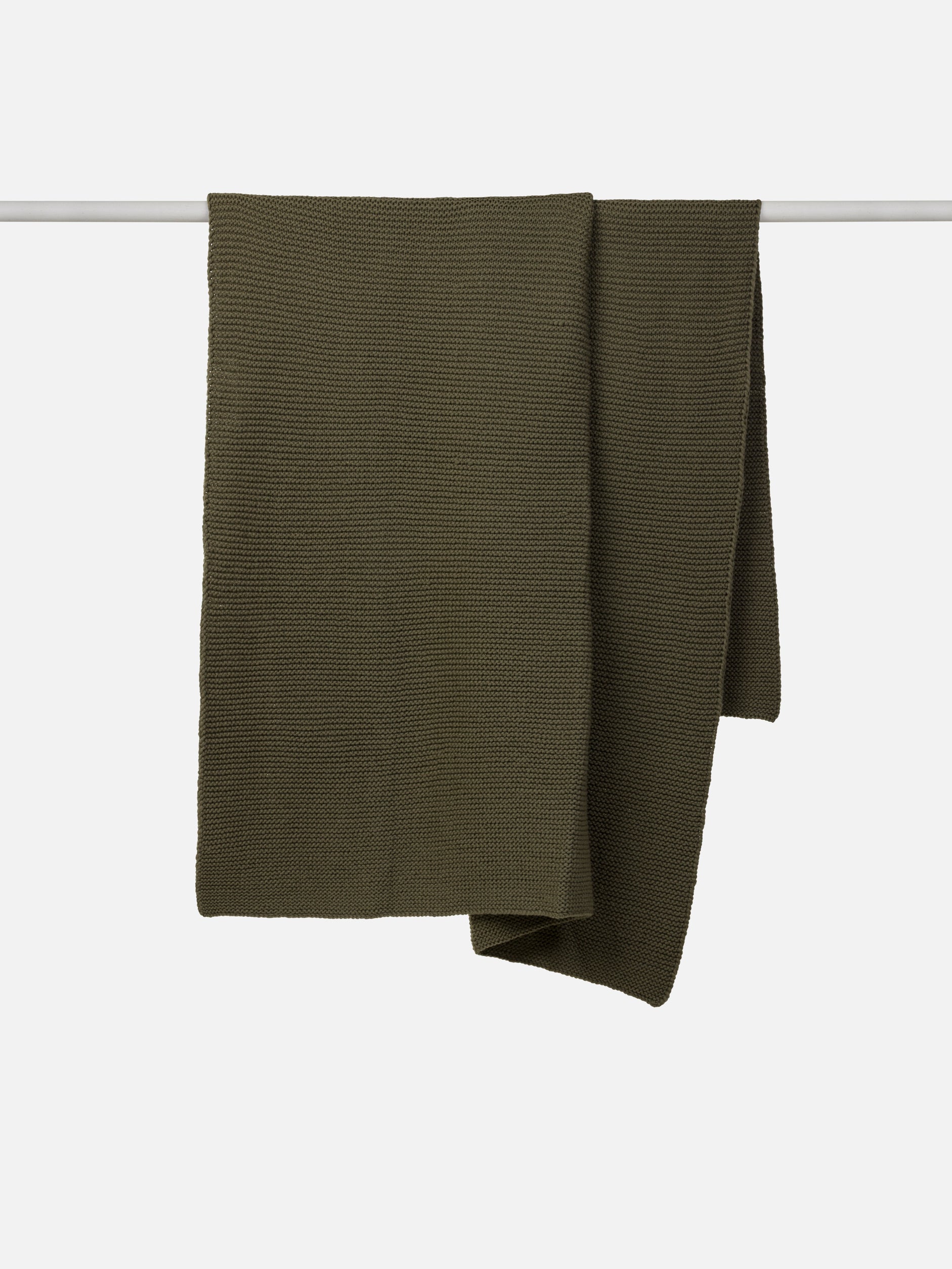 Wool Purl Knit Throw Cocoa Olive / 140x180cm