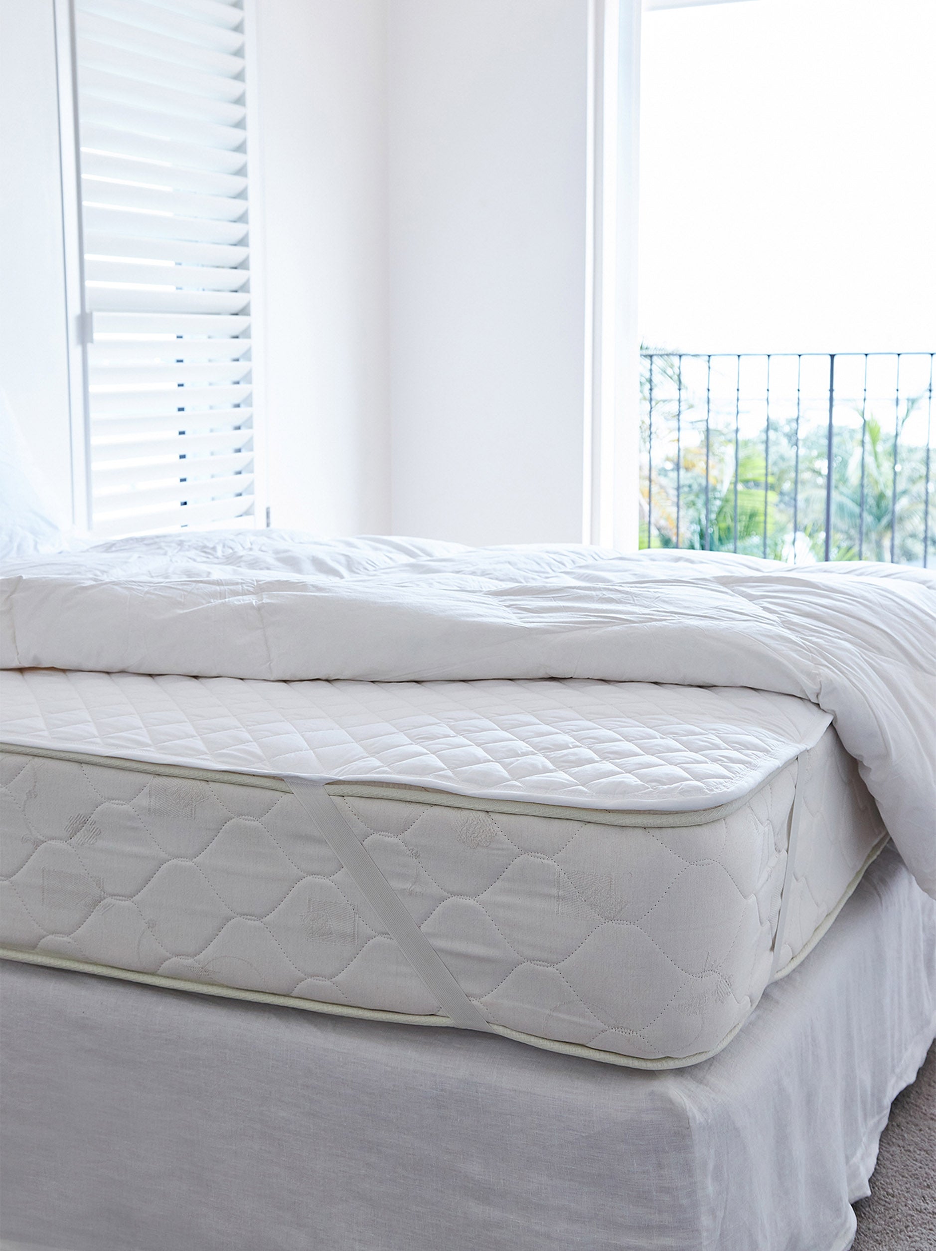 Organic Cotton Mattress Protector White / Double