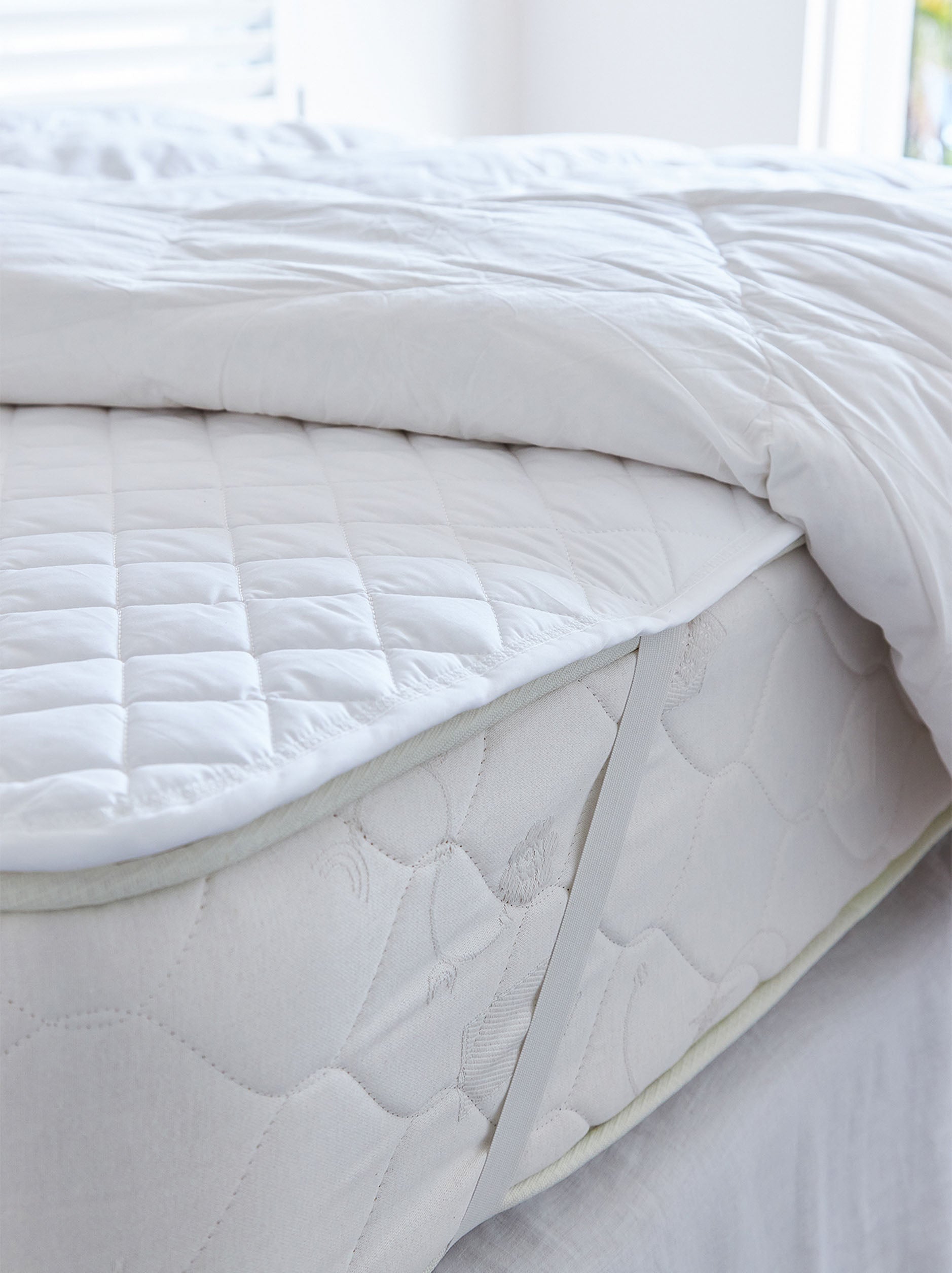 Organic Cotton Mattress Protector White / Queen