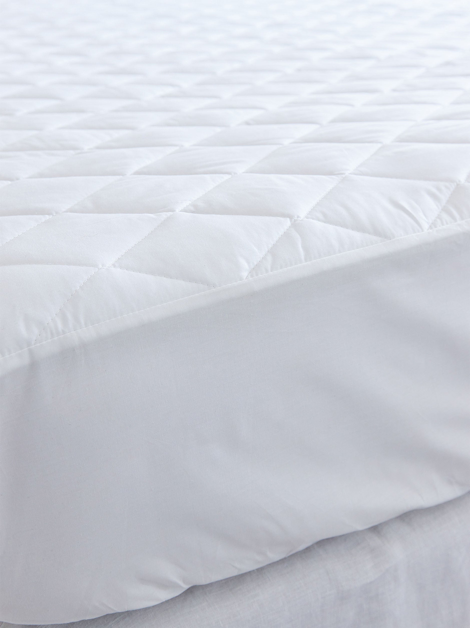Organic Cotton Fitted Mattress Protector White / Super King