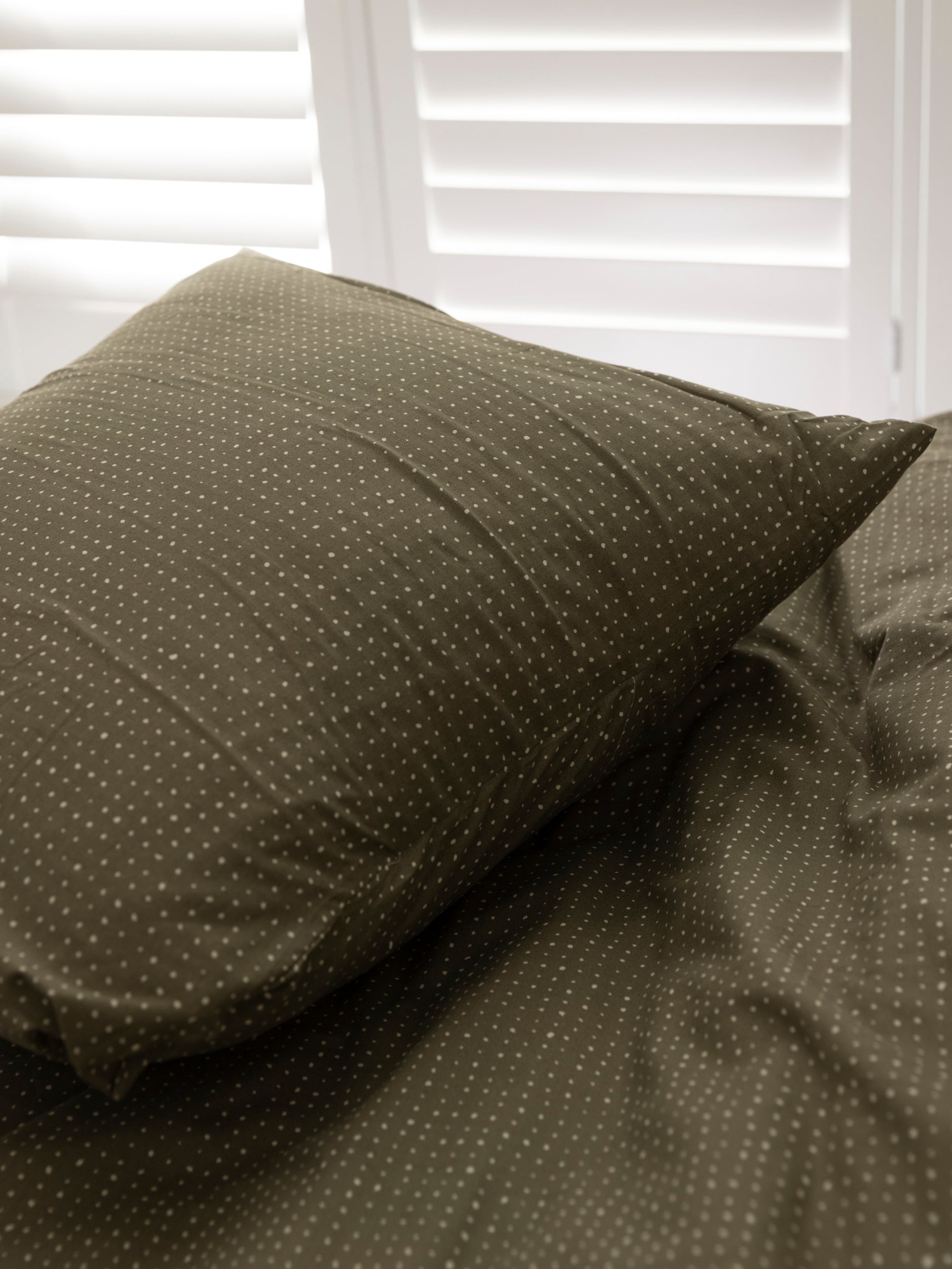 Inku Organic Cotton Linen Euro Pillowcase Olive / Euro Pillowcase