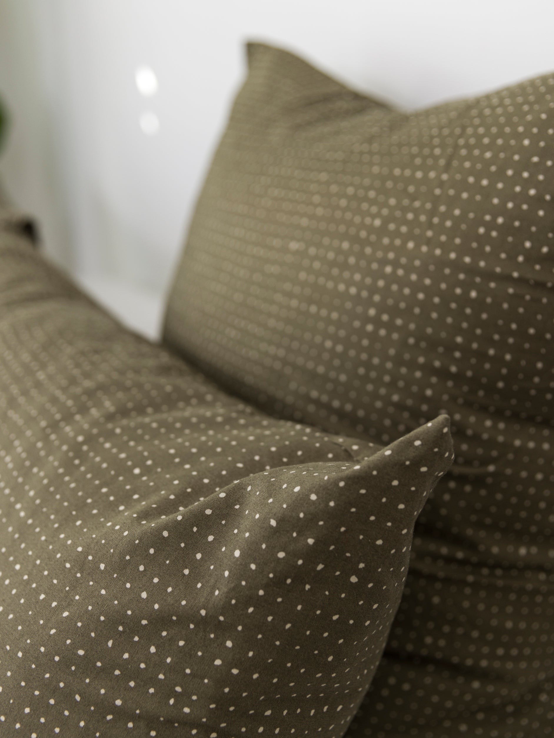 Inku Organic Cotton Linen Pillowcase PR Olive / Pillowcase Pair