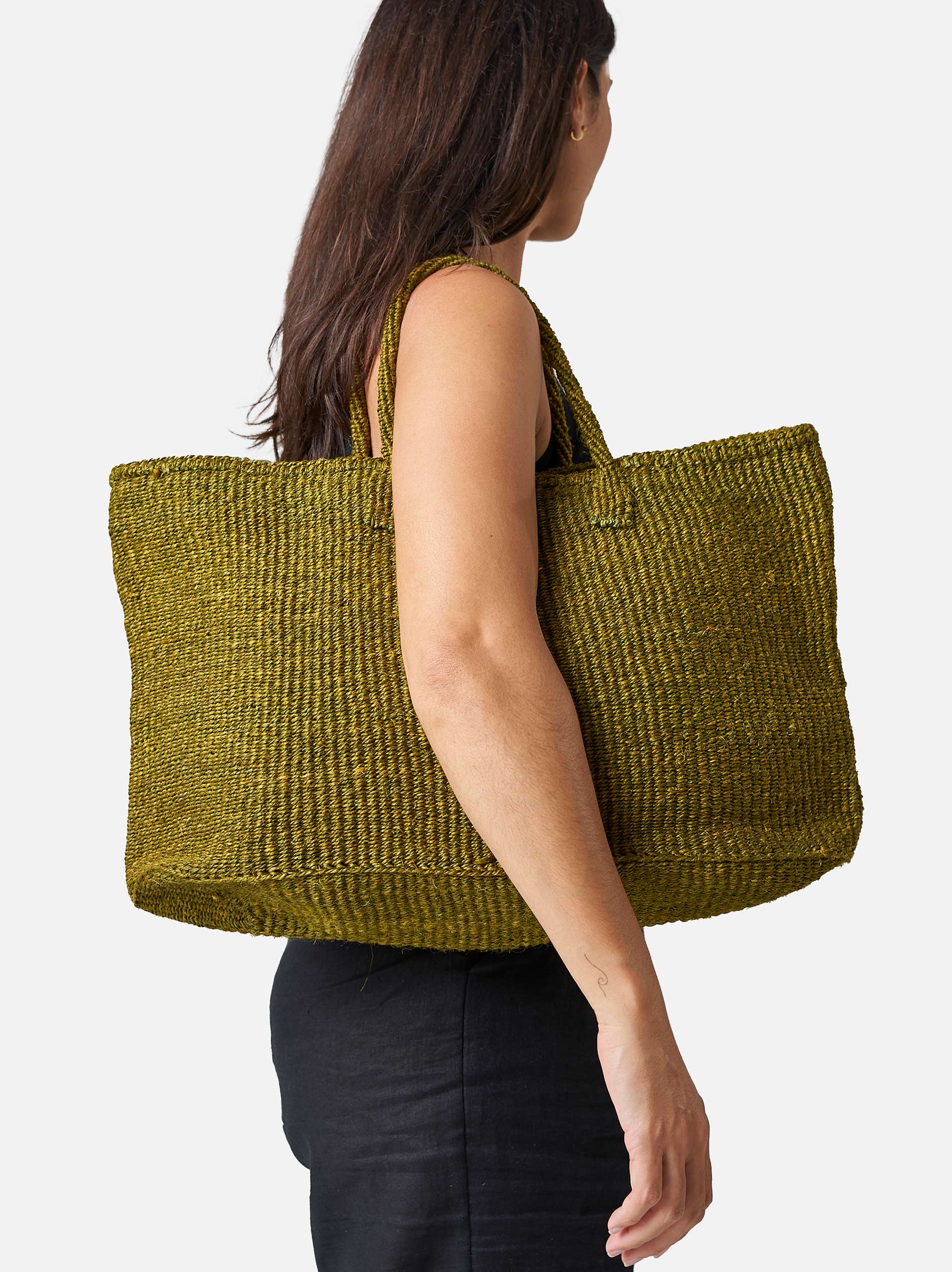 Sisal Oval Basket Olive / One Size
