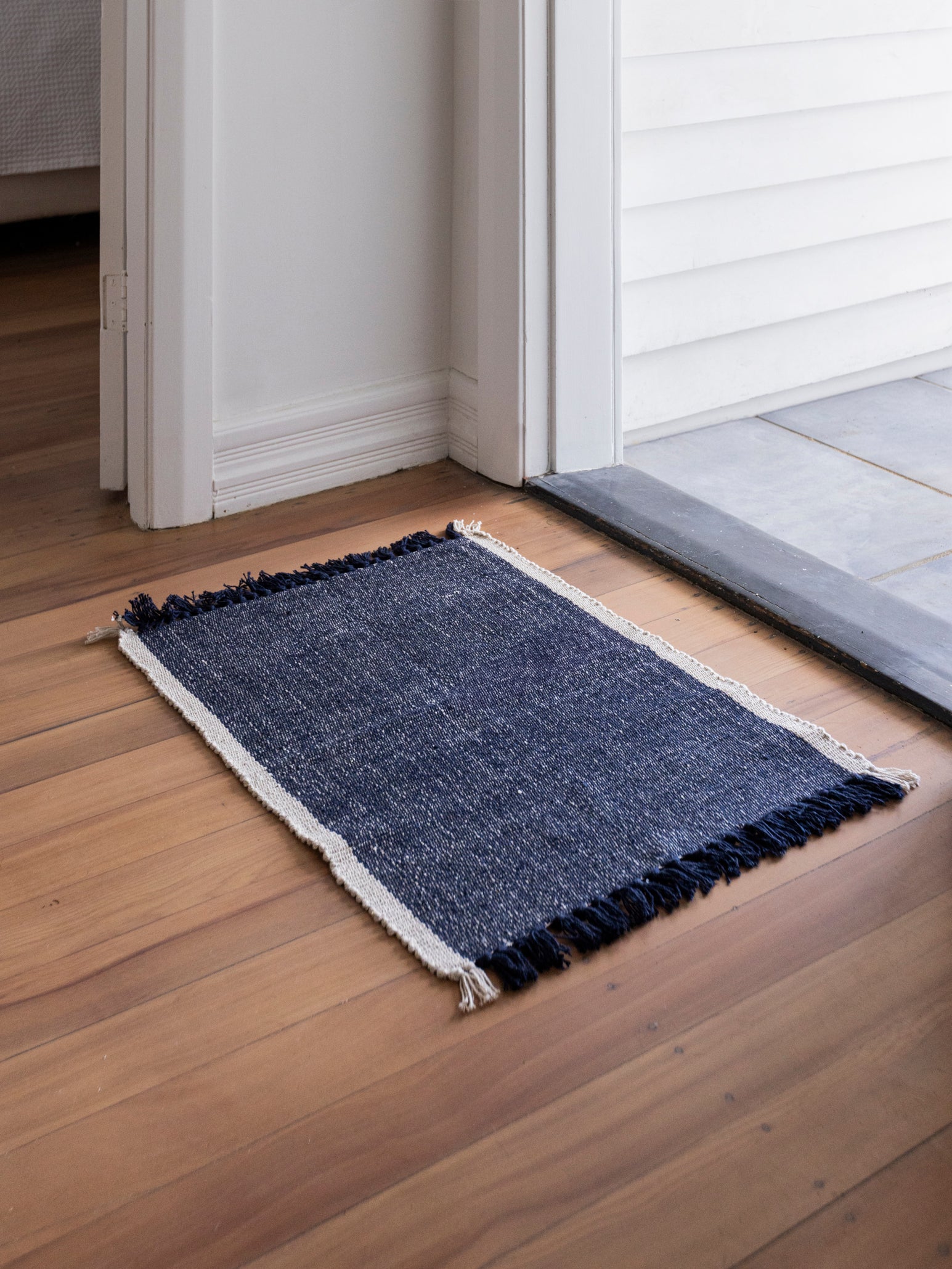Cotton Mat Navy/Natural / Large
