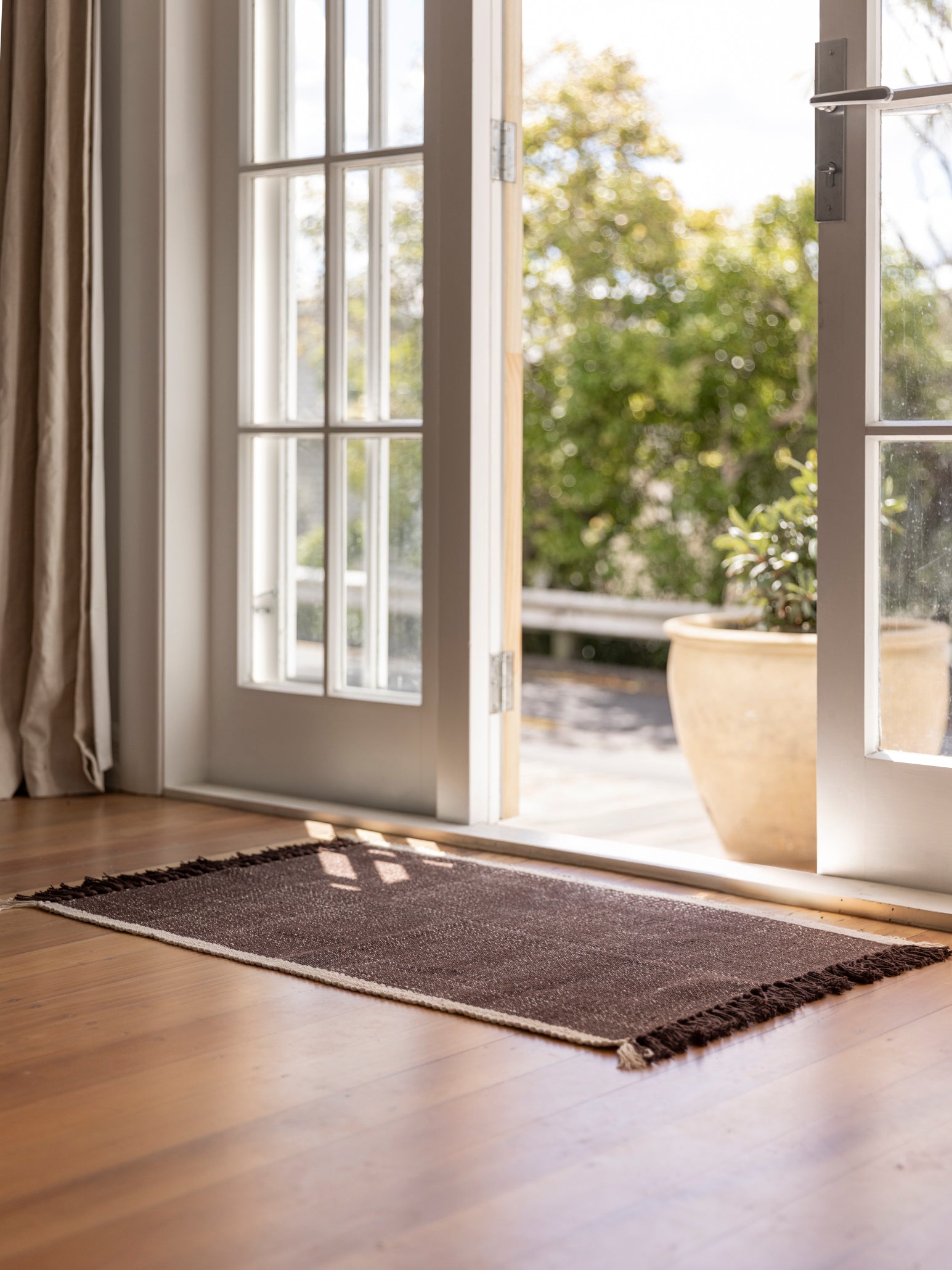 Cotton Mat Cocoa/Natural / Large