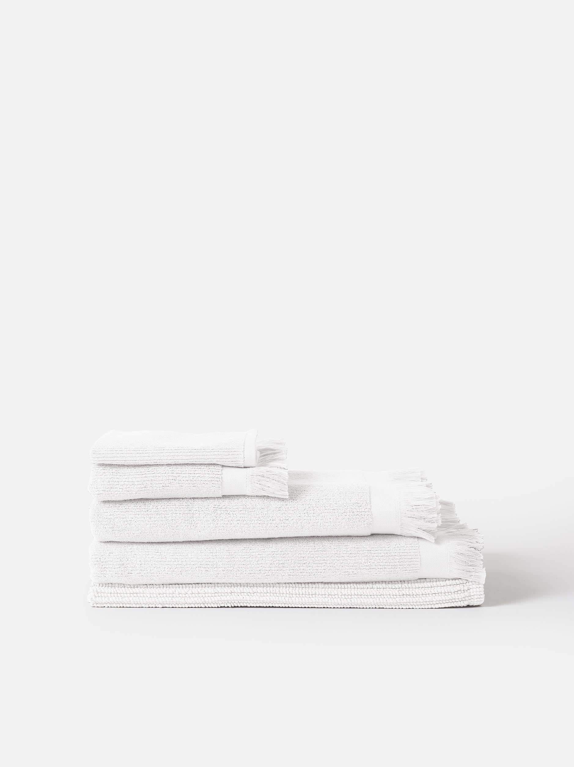 Ribbed Face Cloth White / Face Cloth