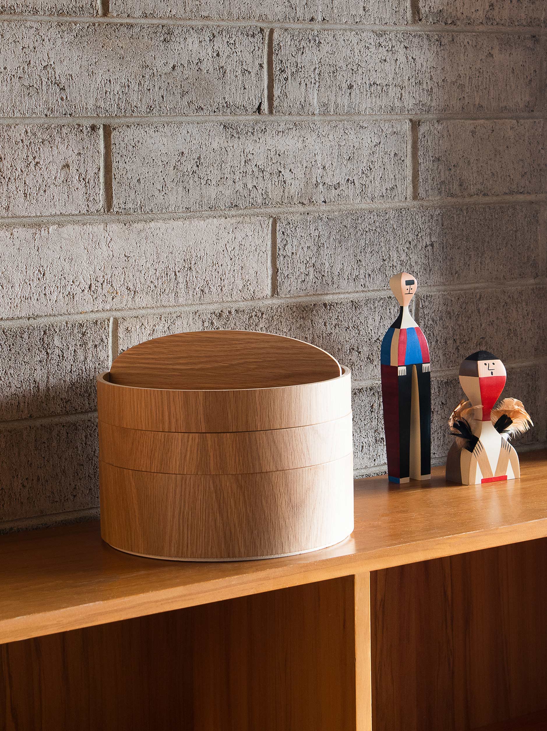 Gaussian 3 Tier Vessel Natural Oak / Large