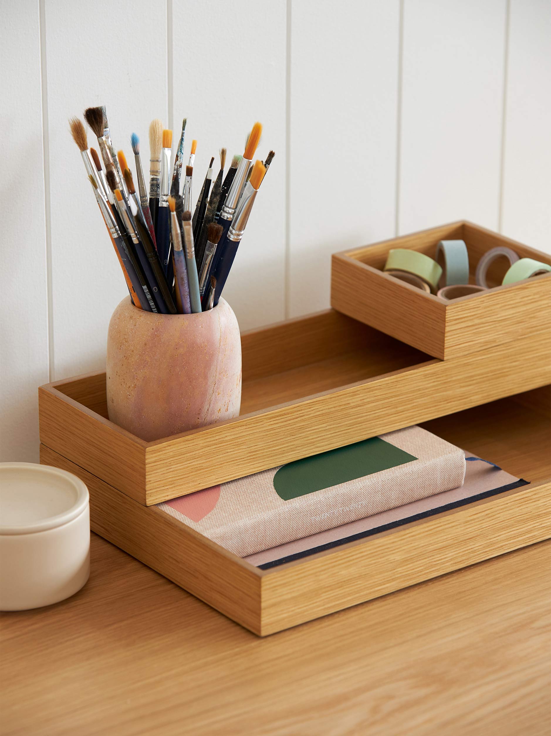 Oku Office Lid/Tray Natural Oak / Large